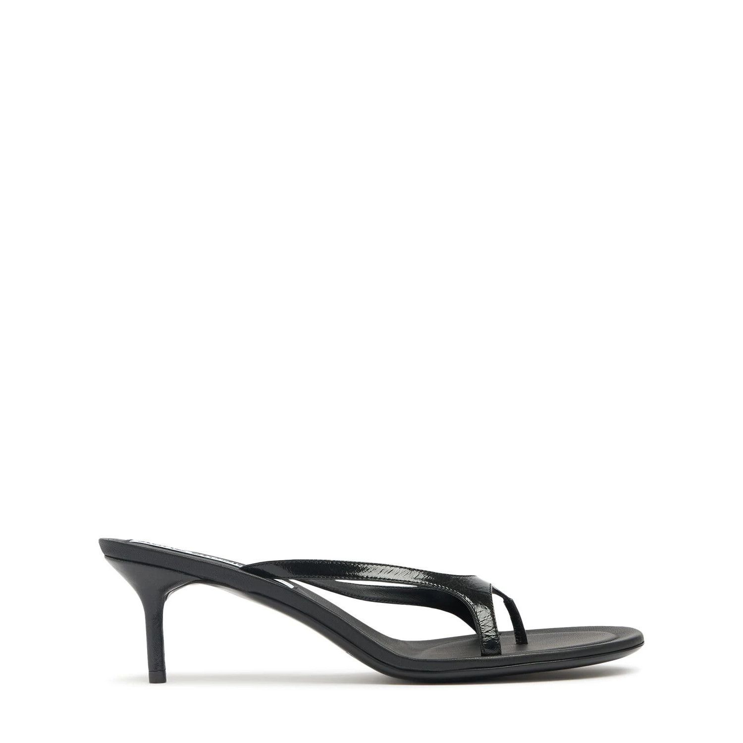 ACNE STUDIOS Black Leather 60mm Thong Sandals New & Authenti