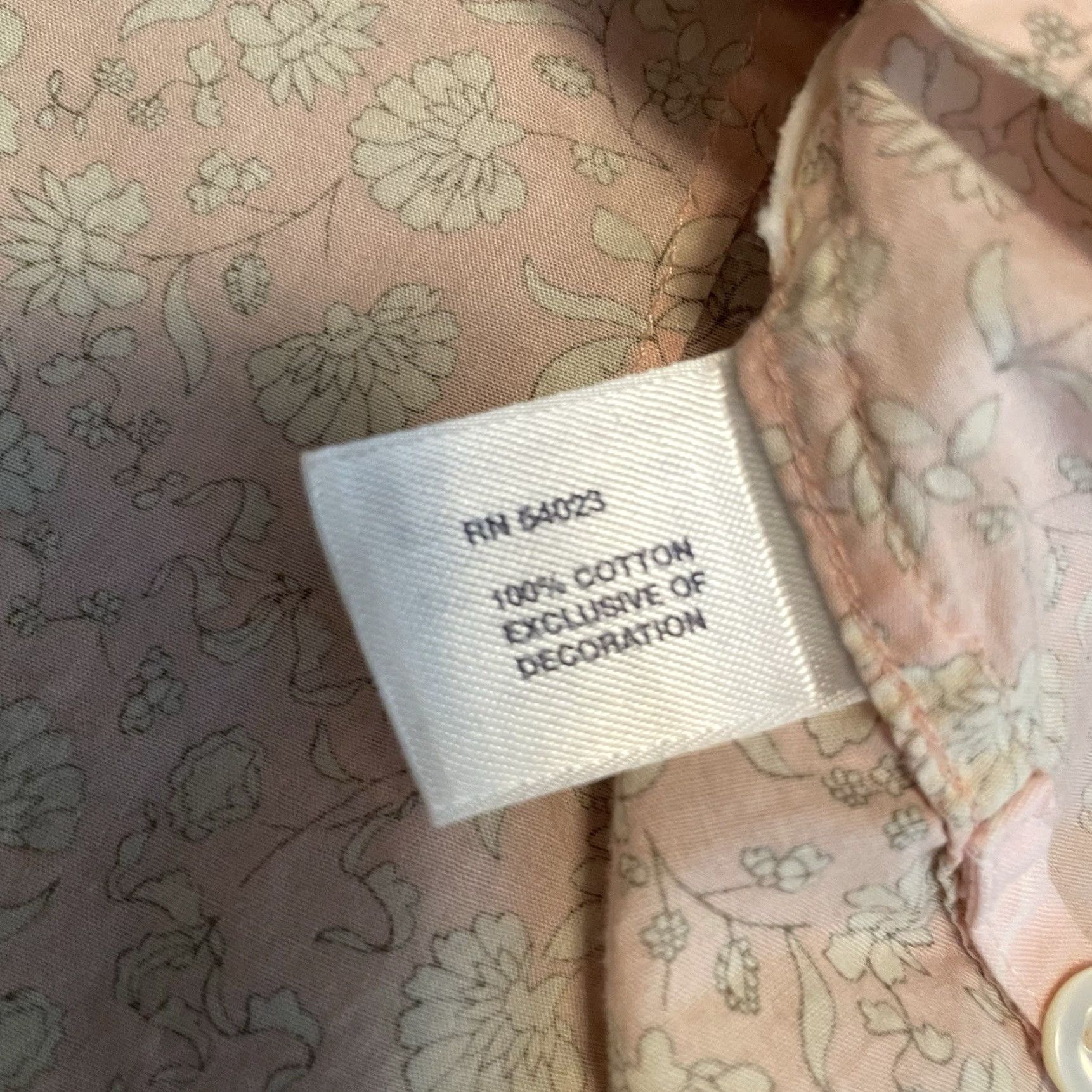 Gap Gap Button-Up Shirt Blouse Women's 14 Cotton Pink Floral Long Sleeve VTG Casual Basic Size XL / US 12-14 / IT 48-50 - 6 Thumbnail