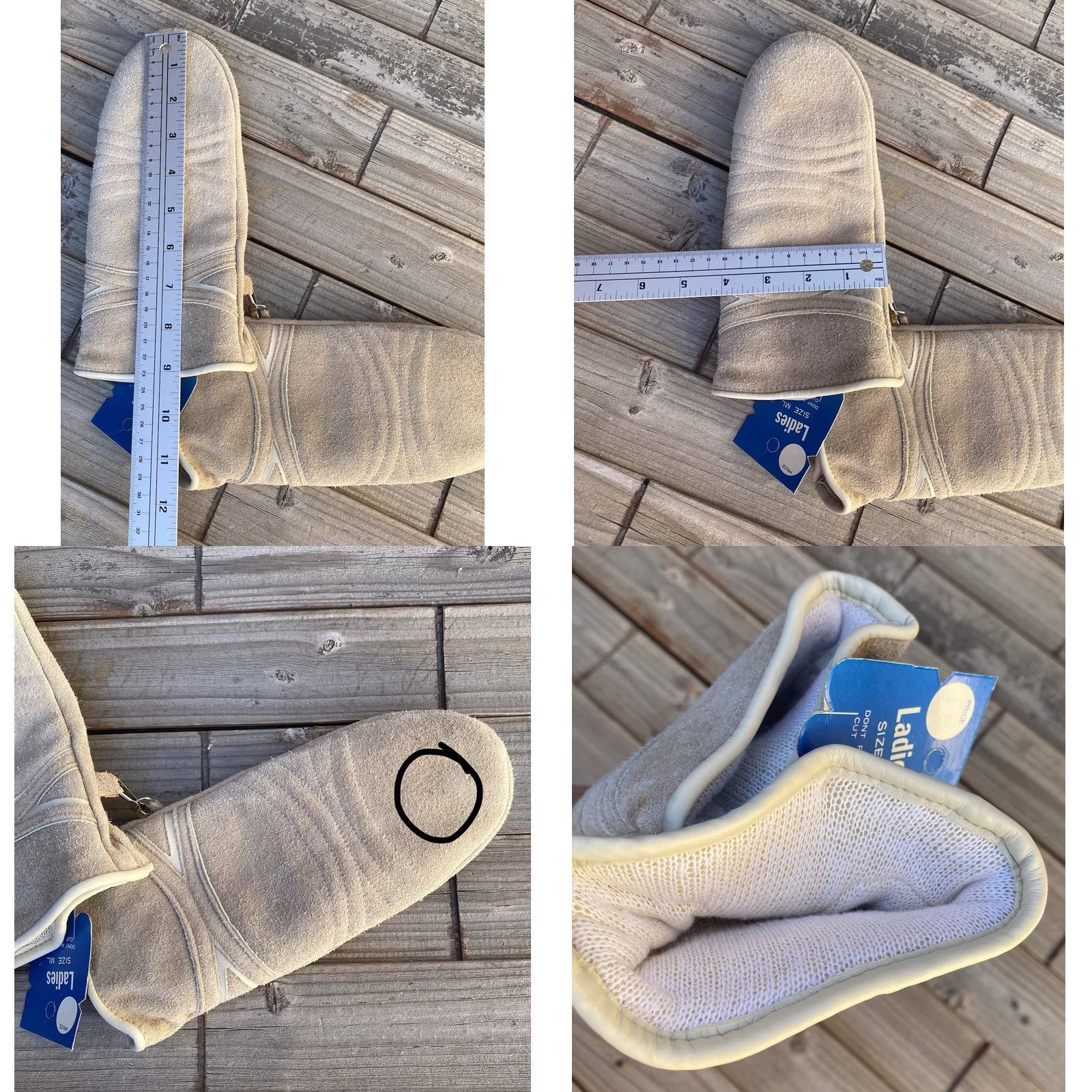 Vintage VINTAGE Suede Leather Trigger Mittens Ladies ML Beige Tan Ski Snowmobile Gloves Size ONE SIZE - 9 Thumbnail