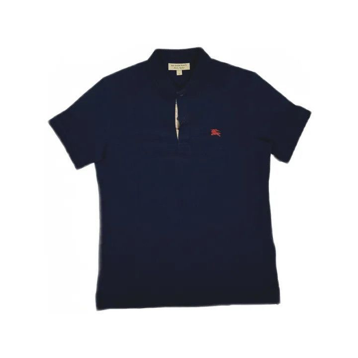 Burberry Burberry Burberry Navy Embroidered Logo Polo Shirt-2507 Size US M / EU 48-50 / 2 - 2 Thumbnail