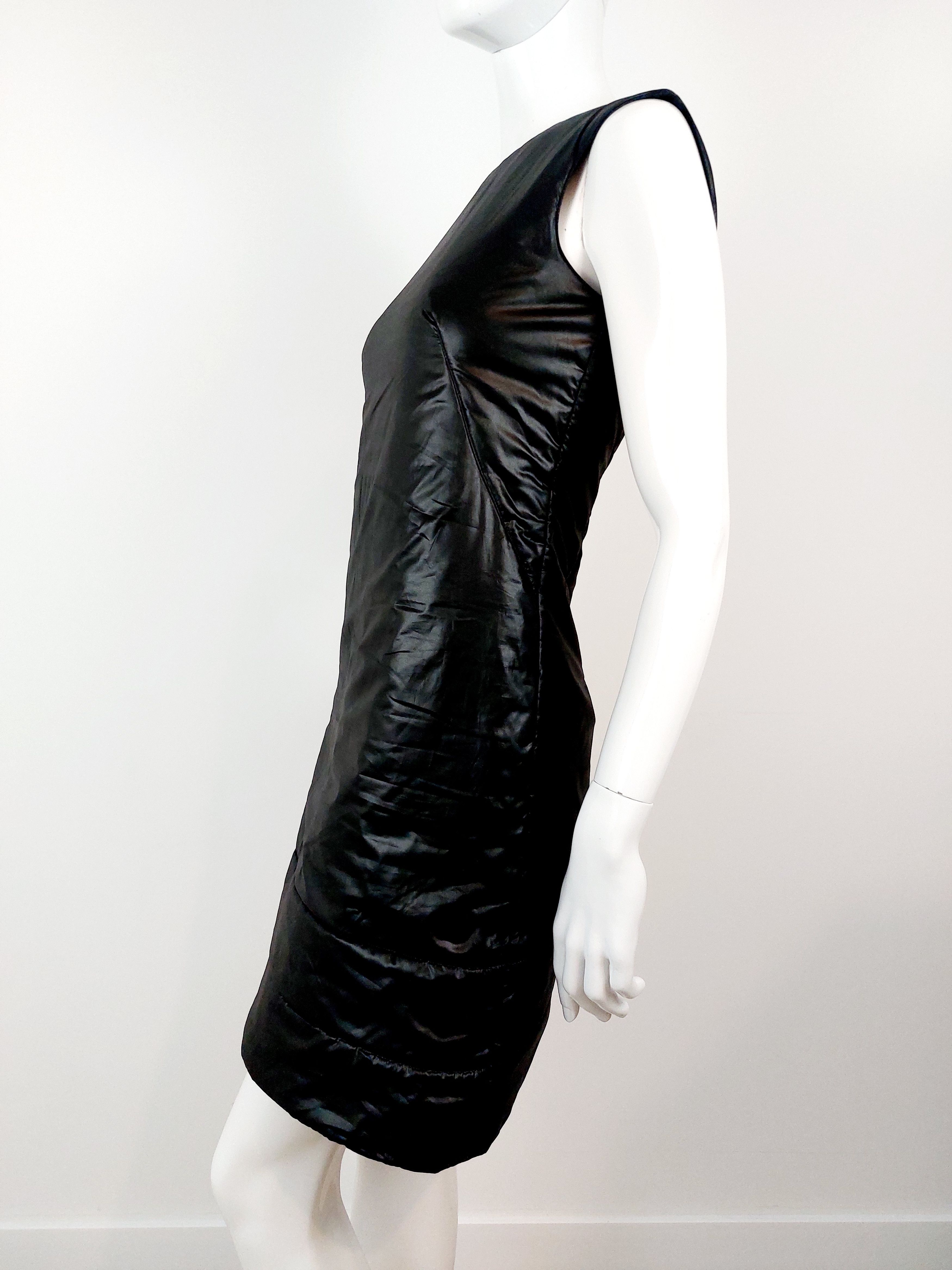 Paco Rabanne Paco Rabanne Padded Black Sheath Futuristic Dress Size XS / US 0-2 / IT 36-38 - 8 Thumbnail