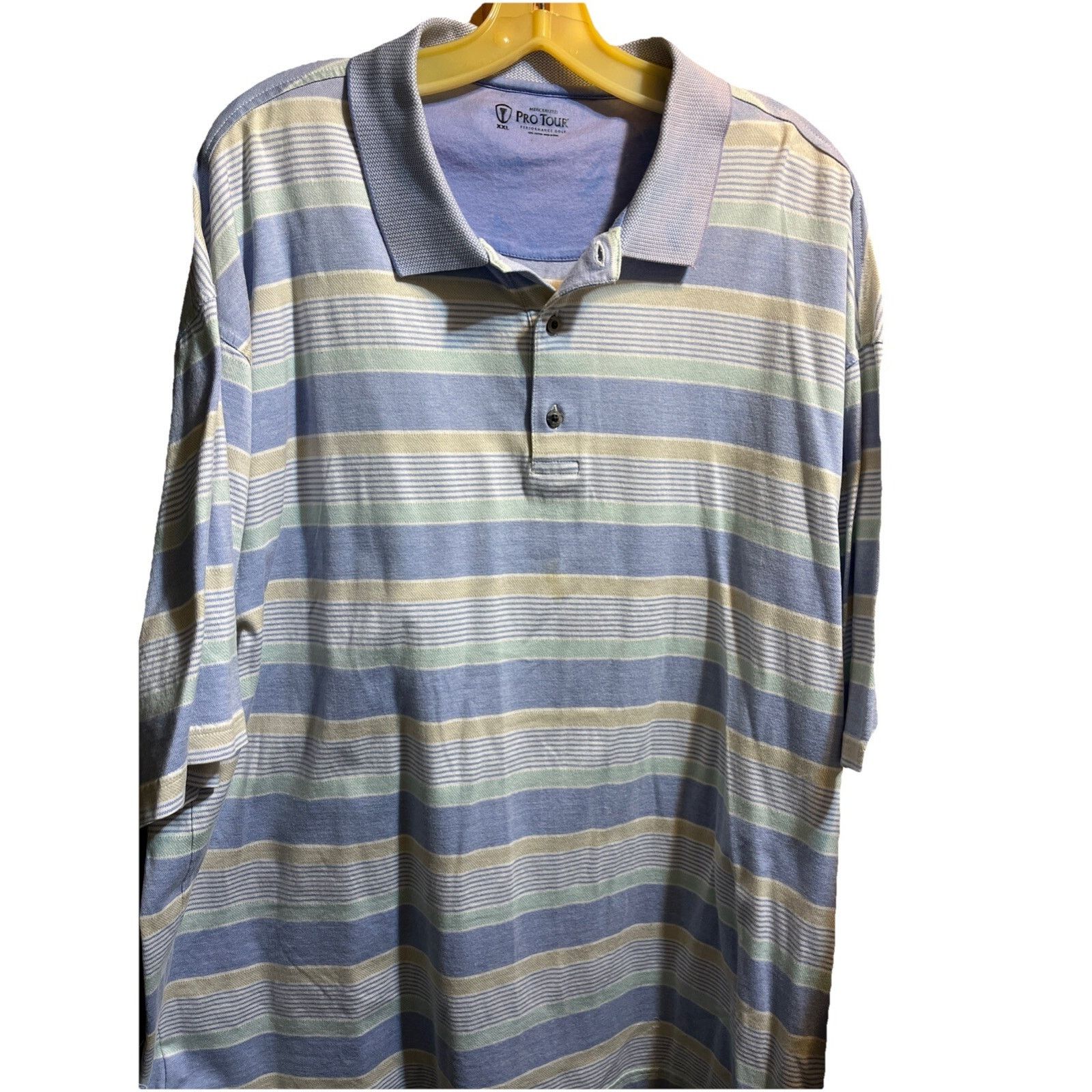 Other Pro Tour Performance Men’s XXL Blue Striped Golf Polo Shirt Size US XXL / EU 58 / 5 - 1 Thumbnail