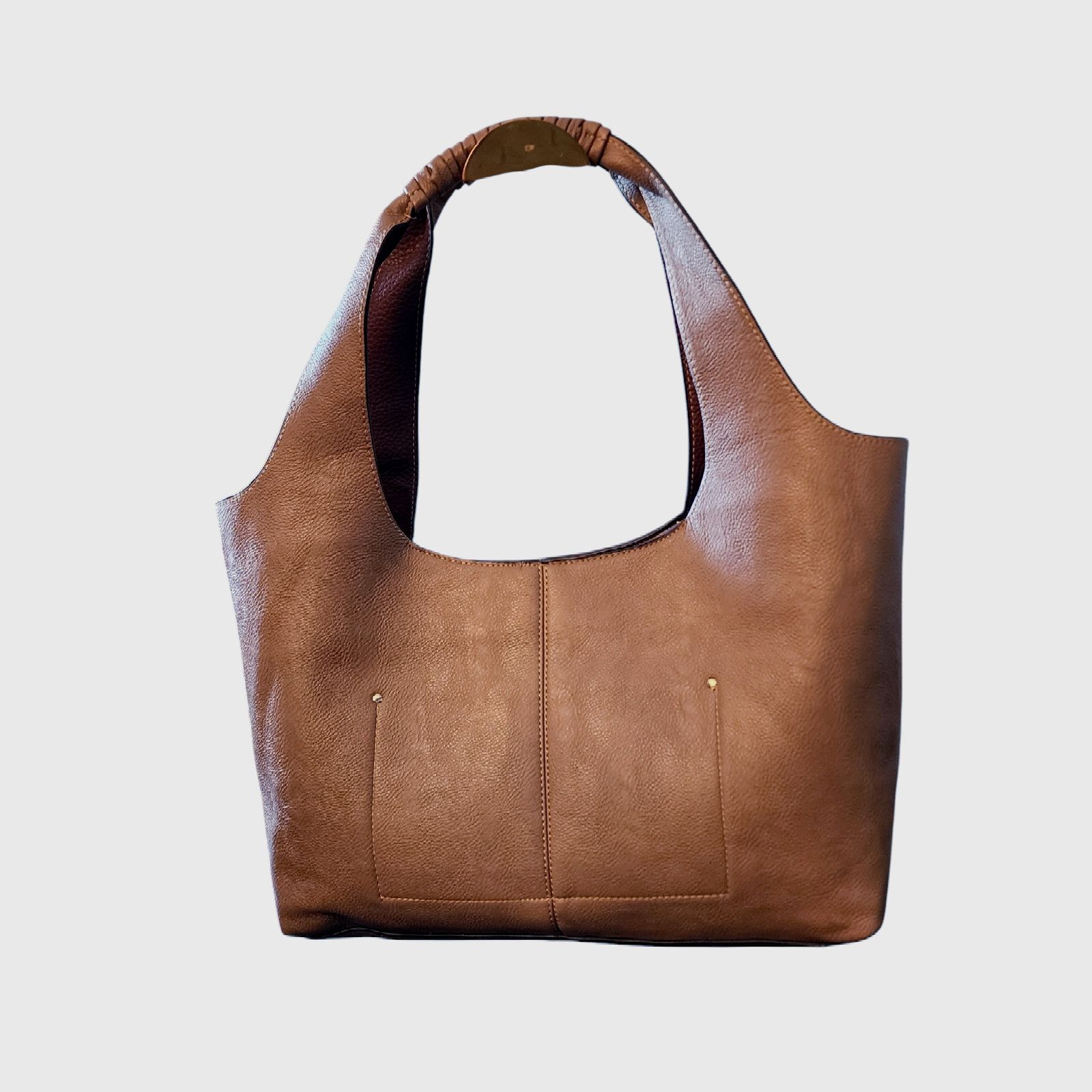 Other Unbranded taupe large leather shoulder bag. Size ONE SIZE - 2 Thumbnail