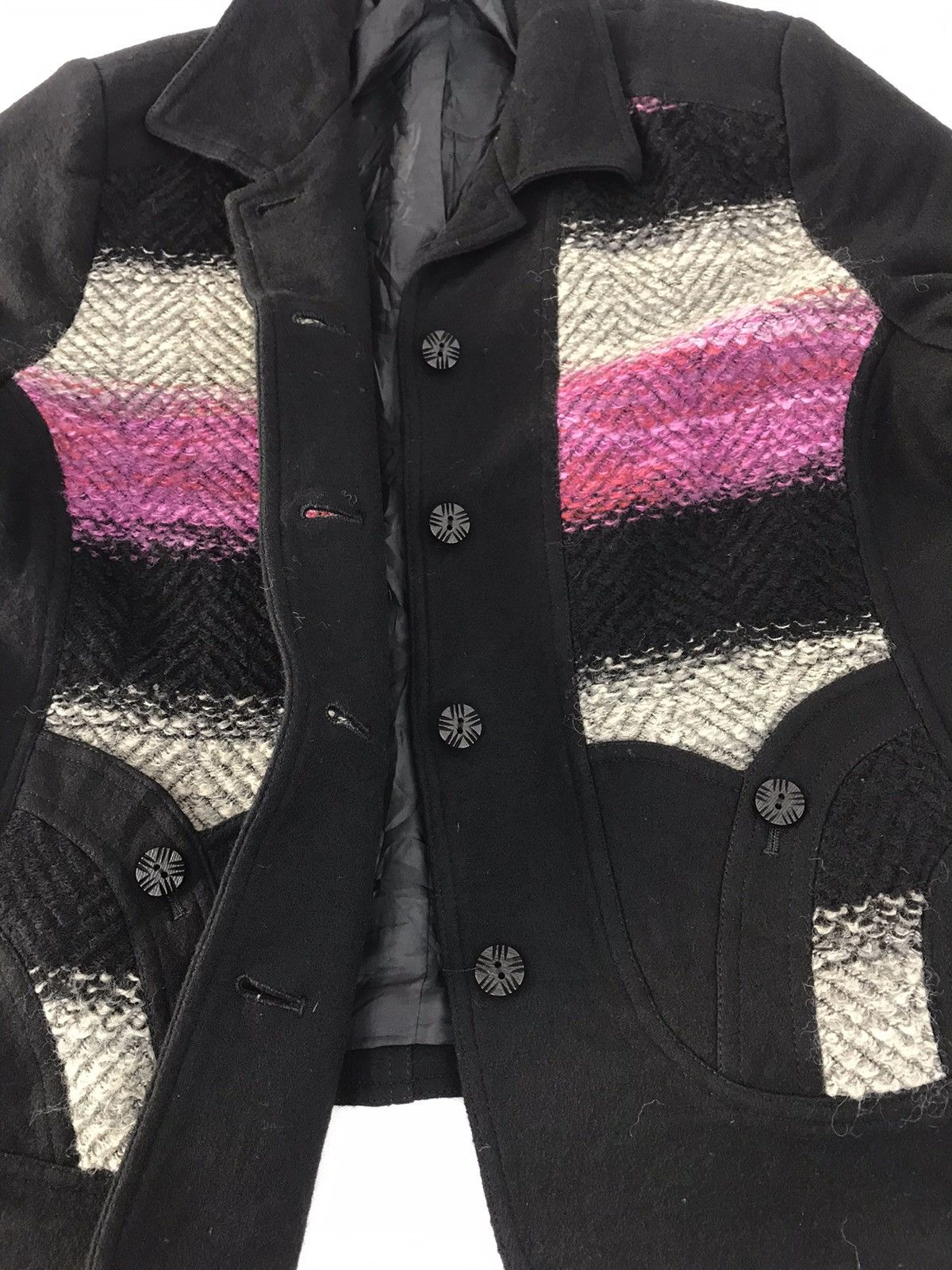 Vintage 90s Japanese Brand Coat Full Button Multicolour Design Size M / US 6-8 / IT 42-44 - 4 Thumbnail