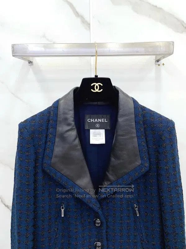 Chanel Chanel Deep Blue Cotton Blend Womens Jacket . Size S / US 4 / IT 40 - 2 Thumbnail