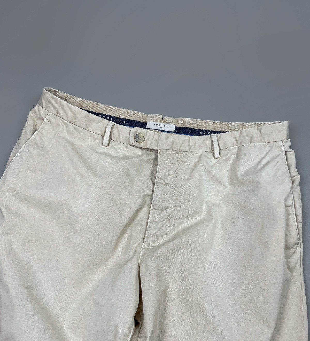 Boglioli Men's BOGLIOLI Milano Flat Front Beige Chino Pants Size 50 Size US 34 / EU 50 - 2 Thumbnail