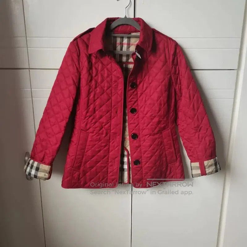 Burberry Burberry Red Quilted Cotton Short Coat. Size S / US 4 / IT 40 - 1 Thumbnail