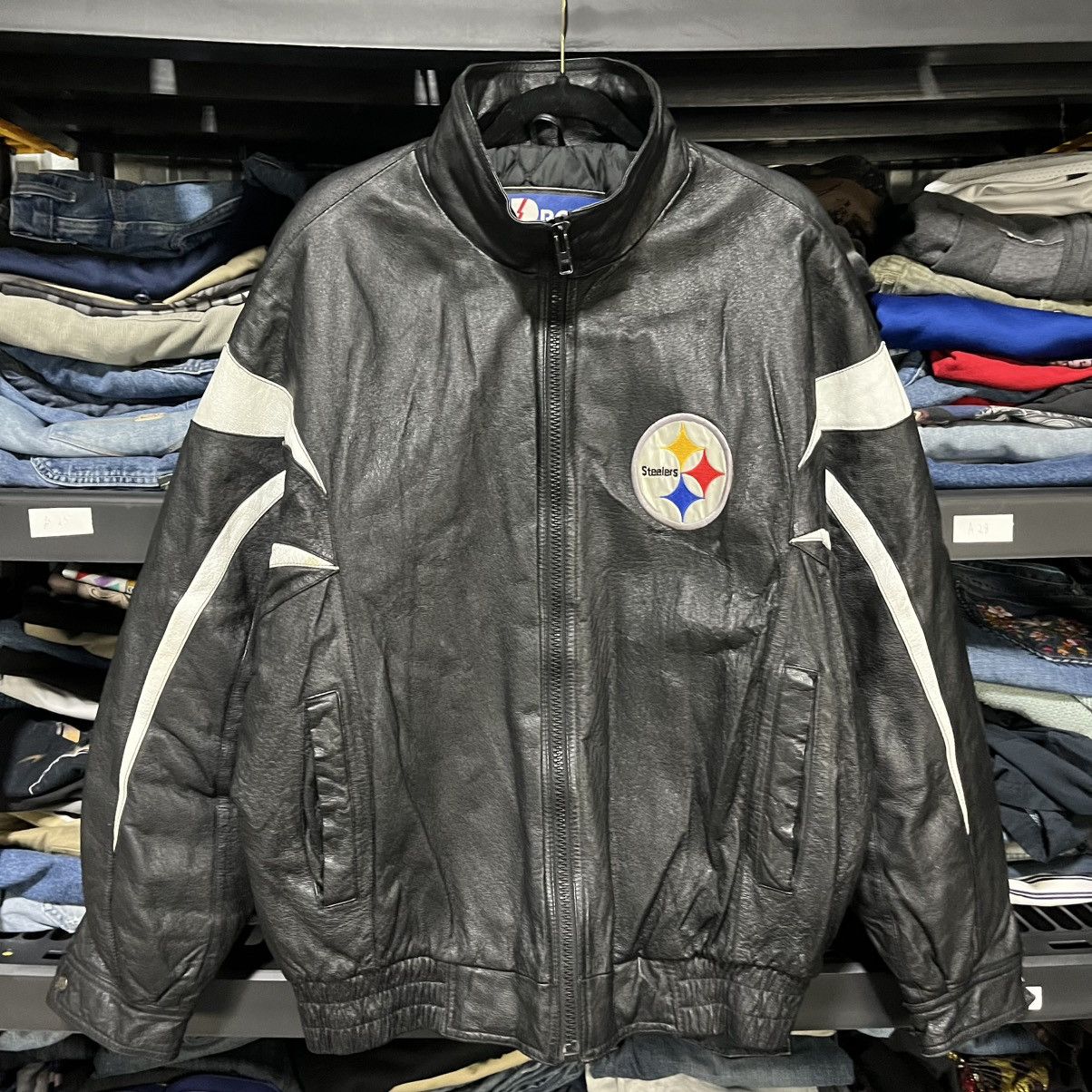 Pro Player Vintage 90s Pittsburgh Steelers Pro Player Leather Jacket XL Size US XL / EU 56 / 4 - 3 Thumbnail