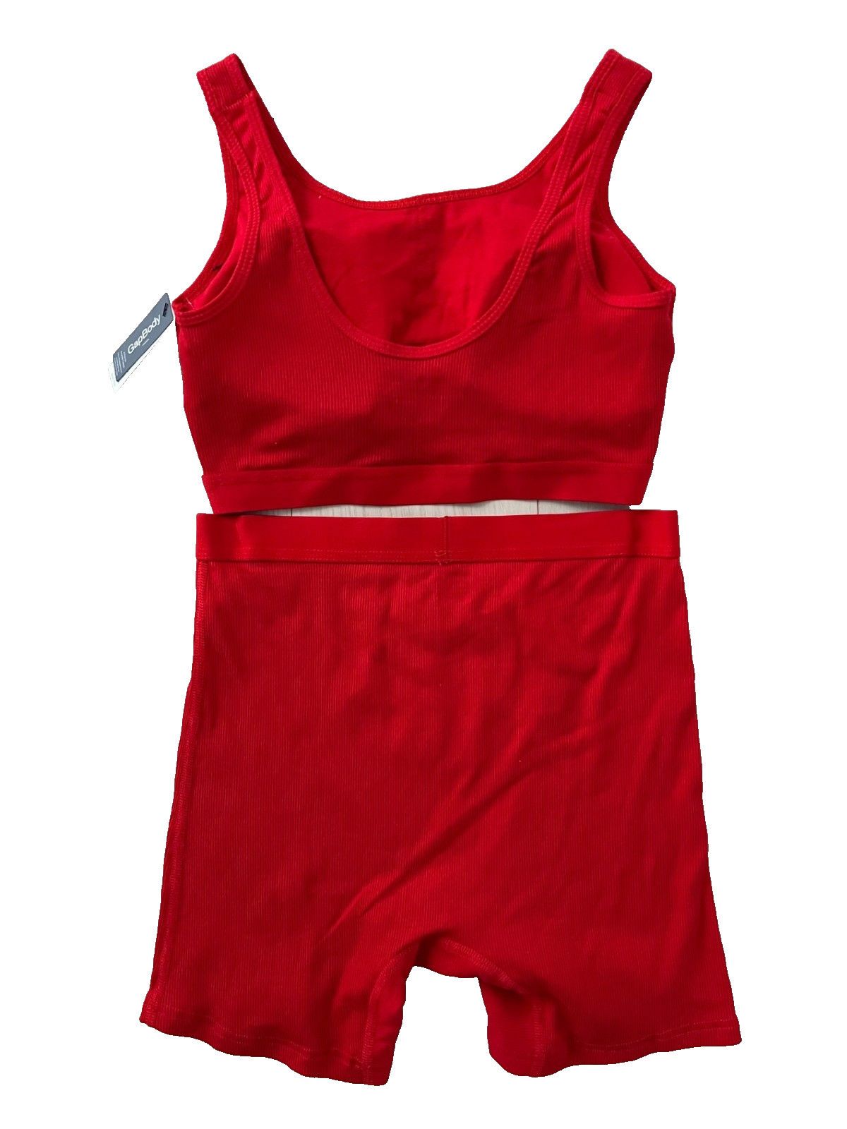 Gap Gap Body Rib Bralette & Shorts Red ( S ) Size 22" - 2 Thumbnail