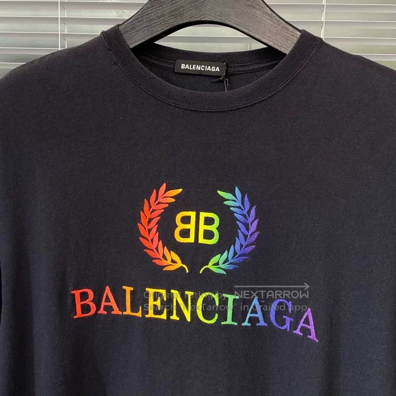 Balenciaga Balenciaga Short-sleeve T-shirt with rainbow double B whea Size US S / EU 44-46 / 1 - 3 Thumbnail