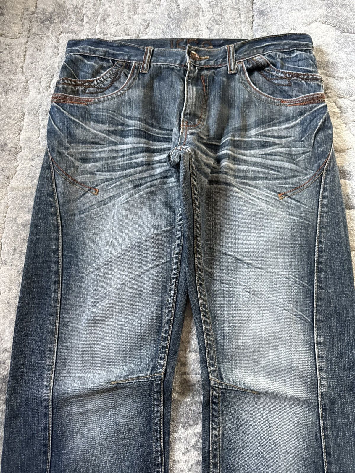 If Six Was Nine Ikka Japan Paneled Cut & Sew Claw Mark Fade Wash Jeans Size US 32 / EU 48 - 3 Thumbnail