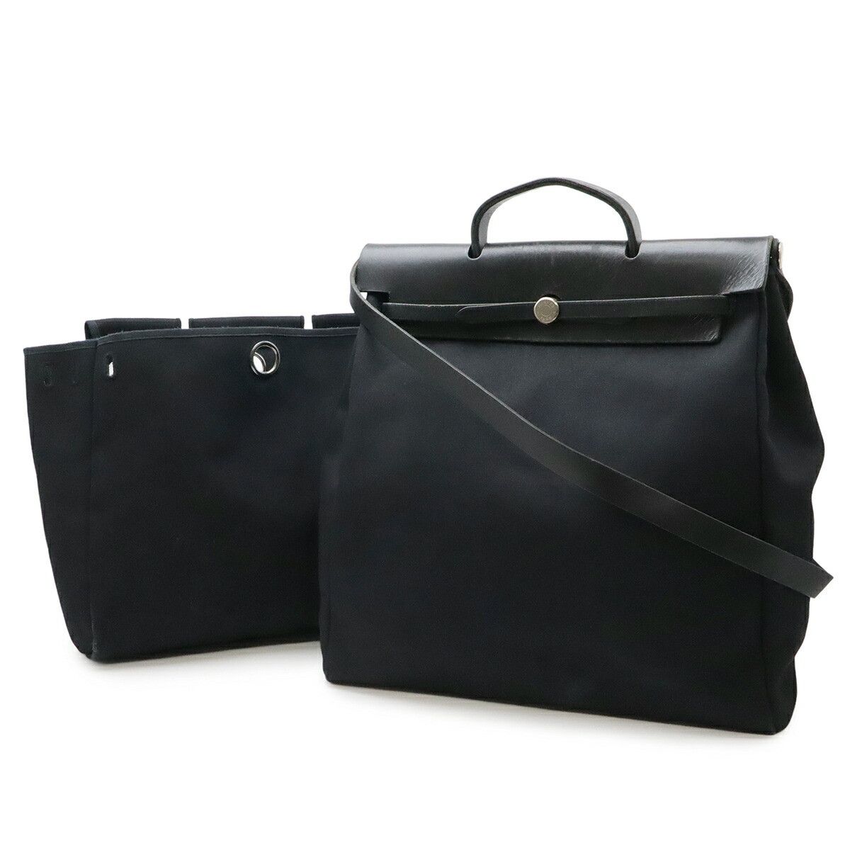 Hermes Hermes Hermes Herbag MM Canvas Leather 2way Bag Textile Shoulder Bag C DUTY FREE for USA Size ONE SIZE - 1 Thumbnail