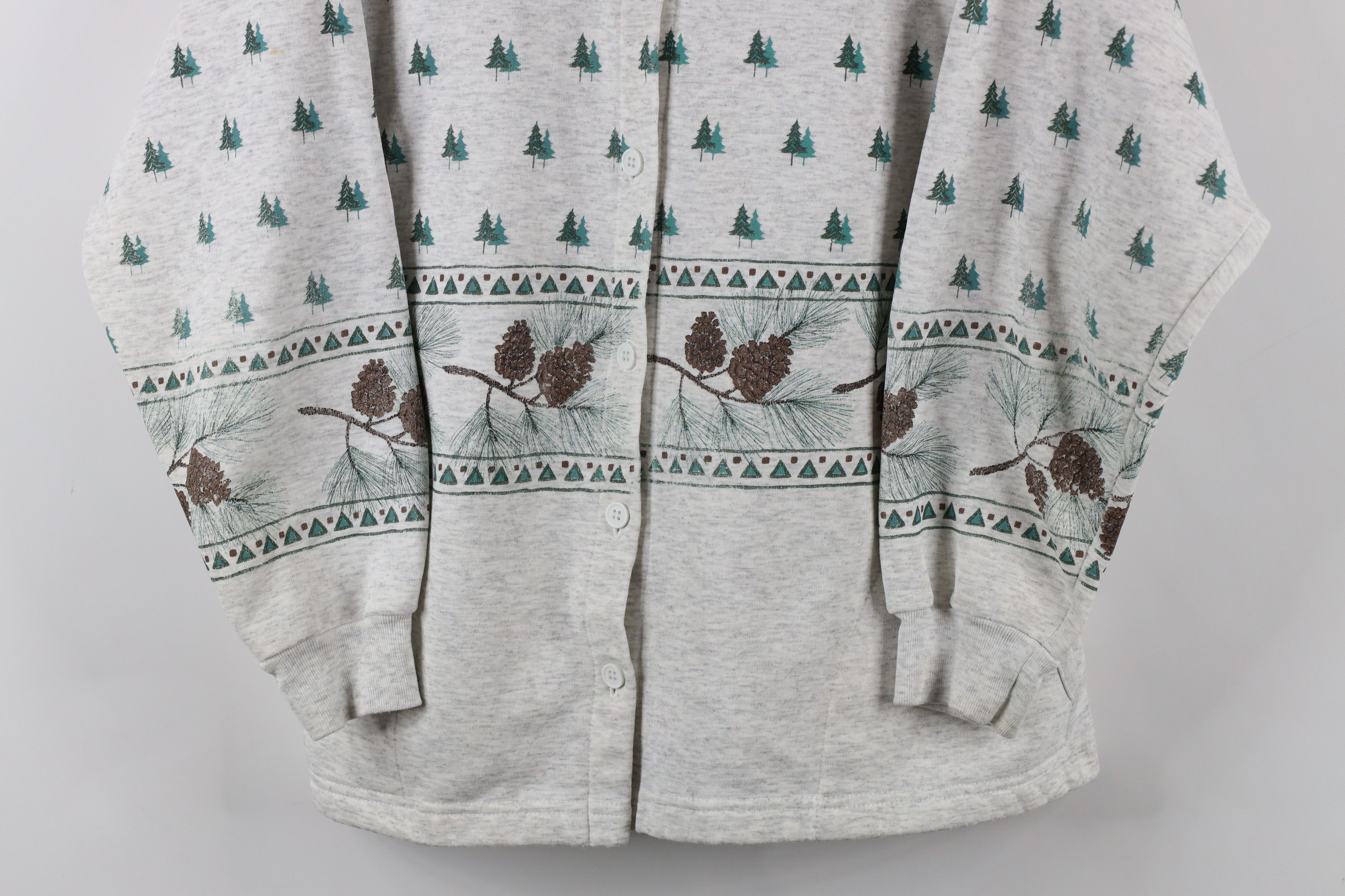 Vintage Vintage 90s Streetwear Christmas Print Cardigan Sweatshirt Size L / US 10 / IT 46 - 3 Thumbnail