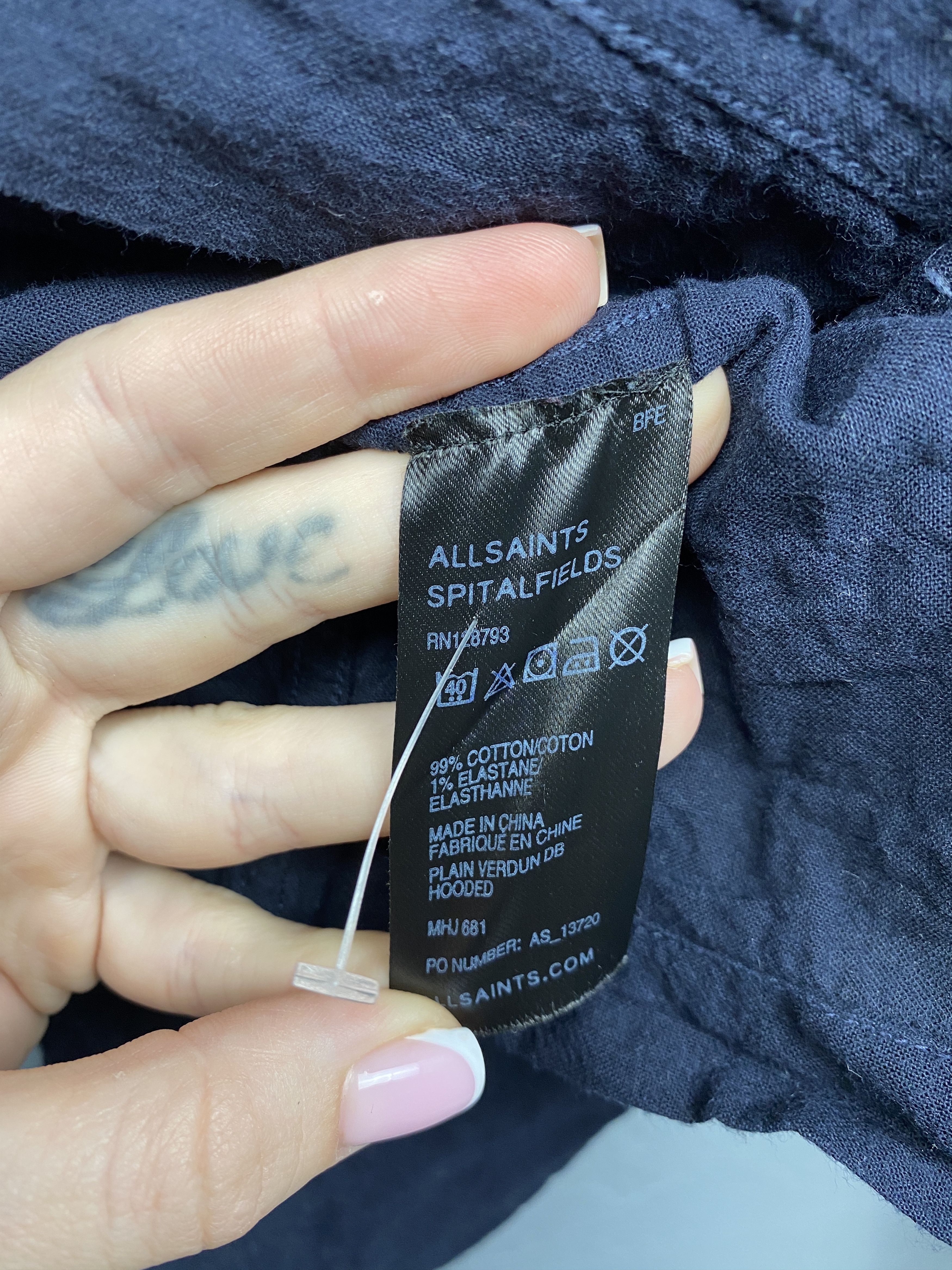 Allsaints × Vintage Allsaints Vintage Mens Plain Verdun Hooded Jacket Size US XL / EU 56 / 4 - 6 Thumbnail