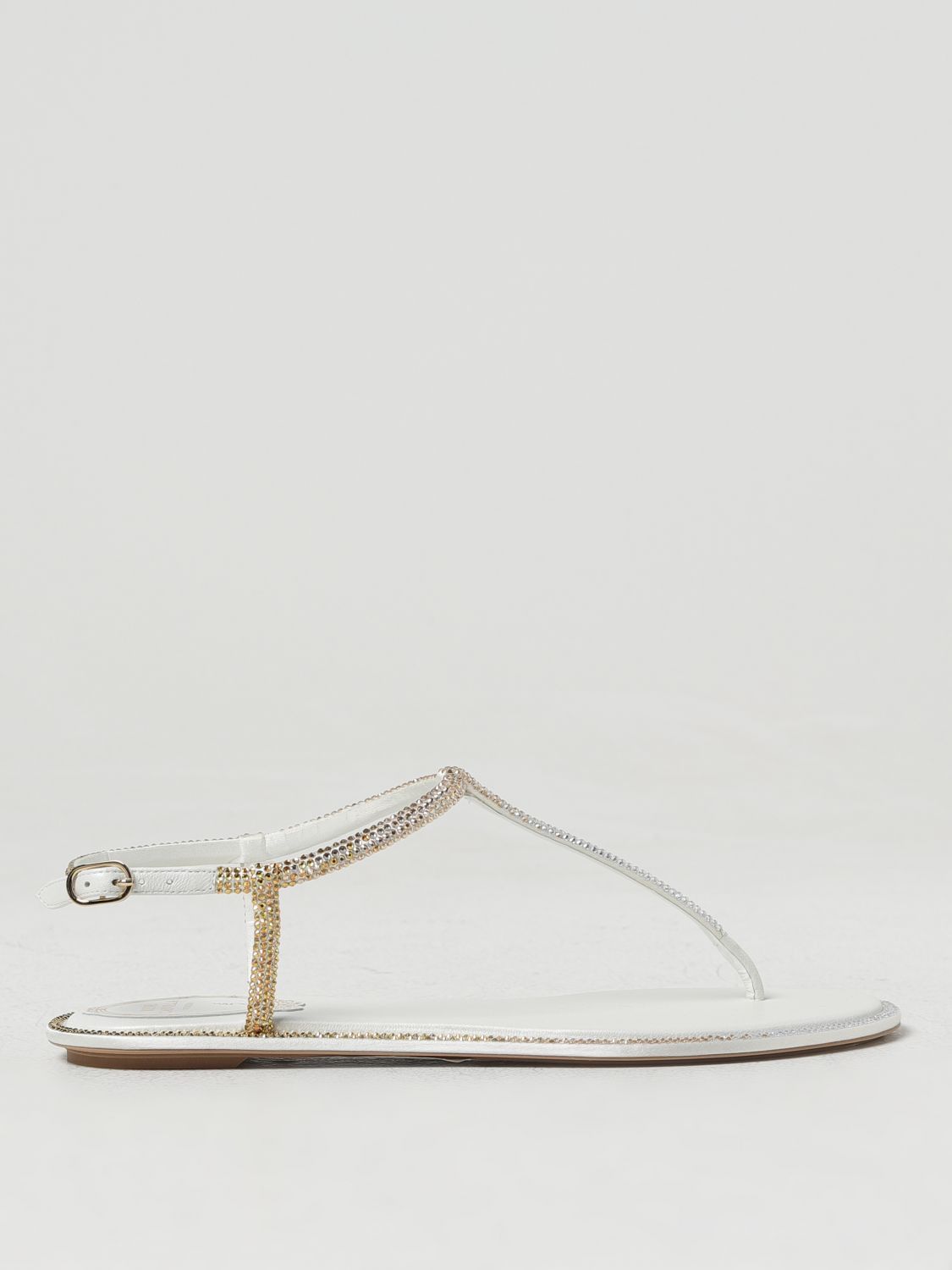 image of Rene Caovilla Flat Sandals Woman Champagne, Women's (Size 6)