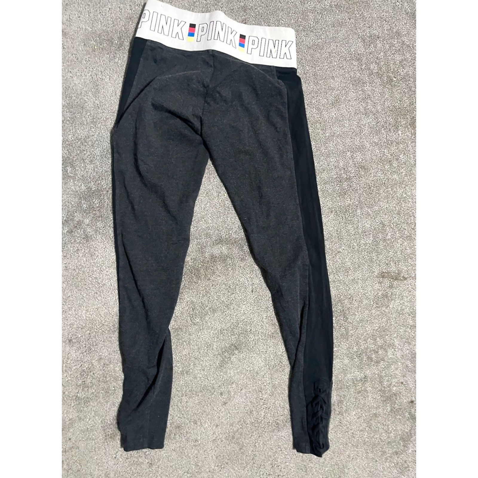Victoria's Secret VINTAGE Victoria's Secret Women's XS Gray Logo Leggings Yoga Activewear Casual 90s Sports Size 26" / US 2 / IT 38 - 3 Thumbnail