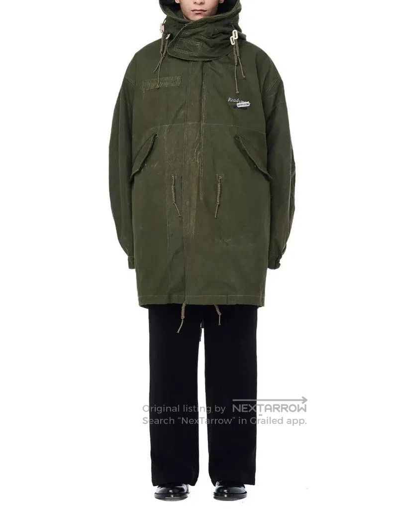 READYMADE Ready Made Military Green Leather Parka with Fish Tail Hoo Size US M / EU 48-50 / 2 - 2 Thumbnail