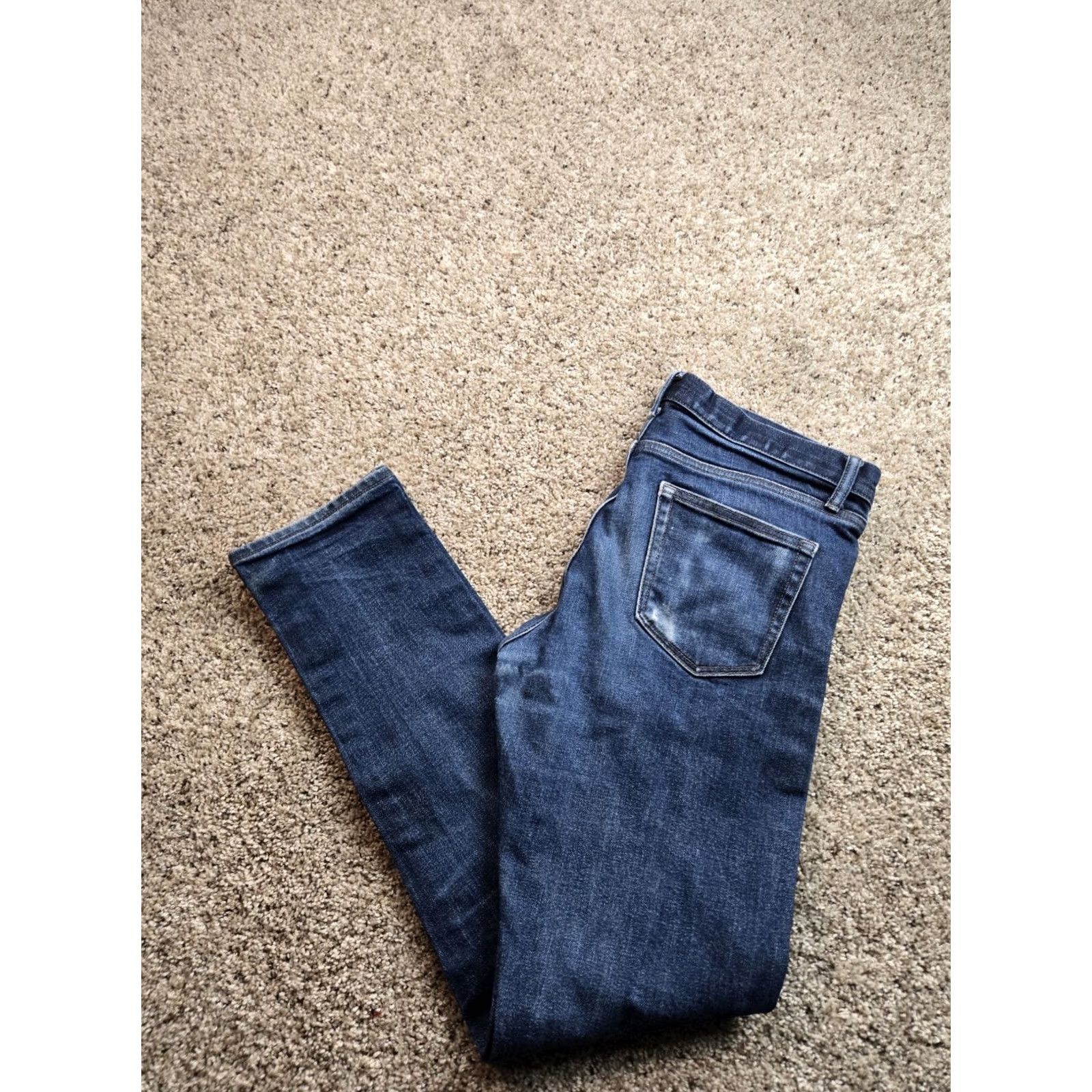 Uniqlo Uniqlo Jeans Slim Straight 33x31 Mens Kaihara Selvedge Denim Blue Low Rise Straight Jeans 5-Pocket Stretch Size US 33 - 2 Thumbnail