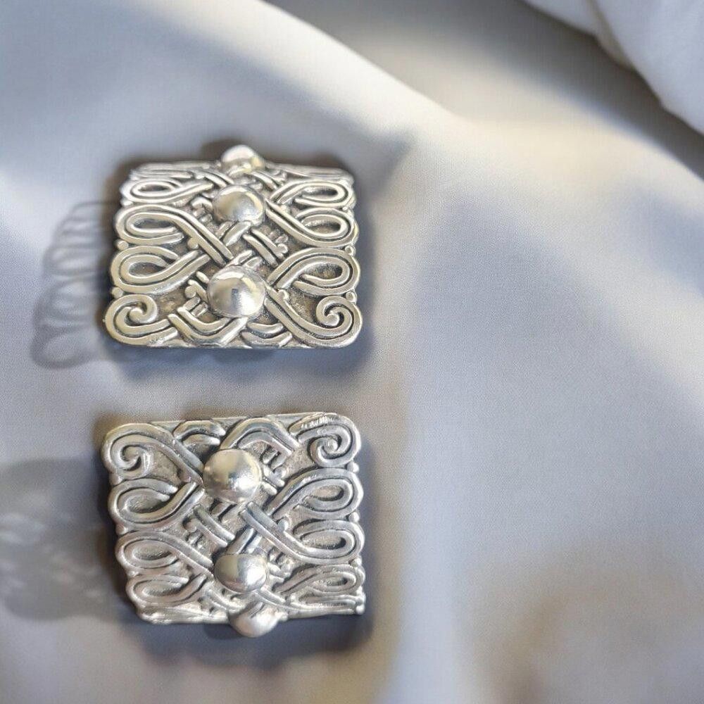 Designer Vintage Steel Filigree Hinged Bangle 20.32 cm Size ONE SIZE - 7 Thumbnail