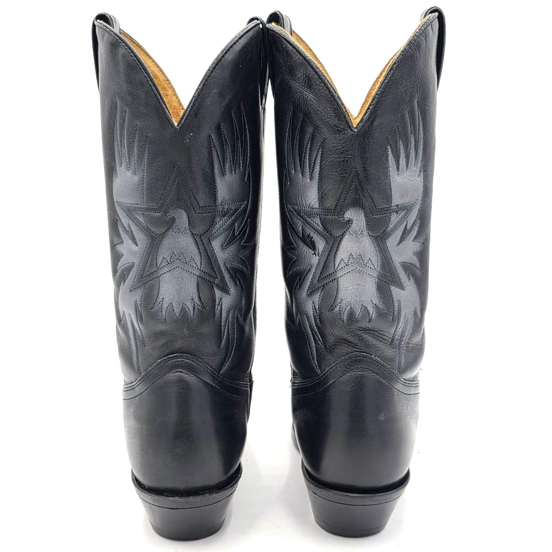 Boulet Boulet Mens Size 9.5EE Wide Black Silver Leather Cowboy West Size US 9.5 / EU 42-43 - 10 Thumbnail