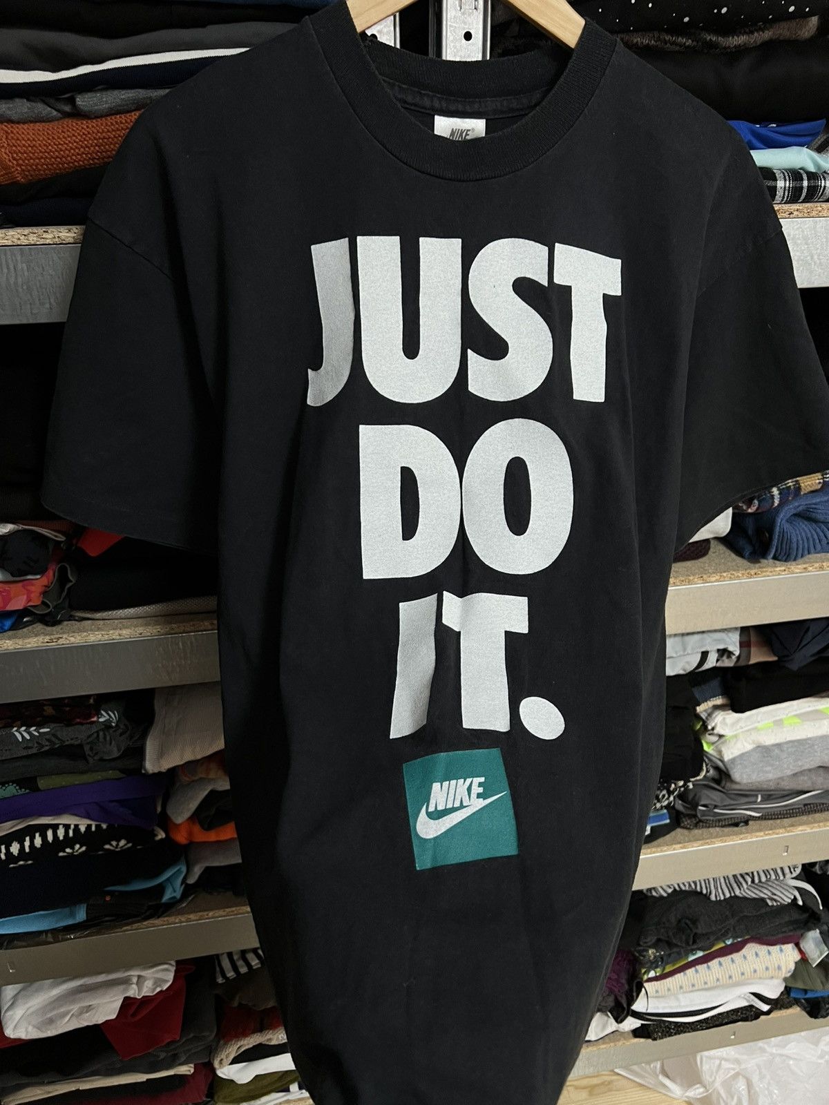 Nike Vintage 90's Nike Just Do It Black T Shirt Men’s Size M Rare Size US M / EU 48-50 / 2 - 2 Thumbnail