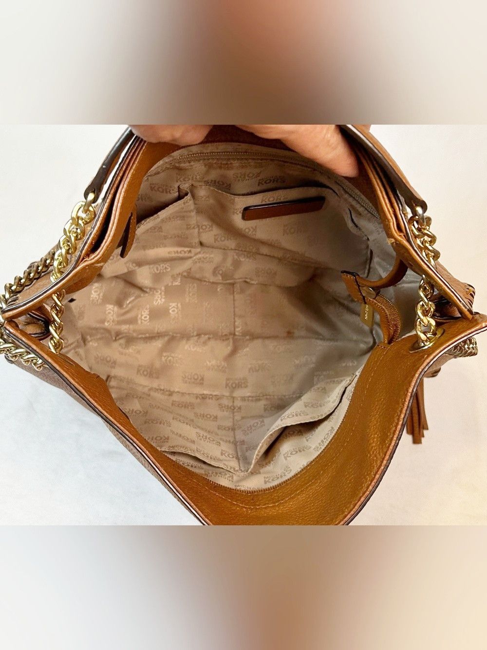 Michael Kors Michael Kors Acorn Brown Leather Whipped Chelsea Tote Bag Size ONE SIZE - 3 Thumbnail
