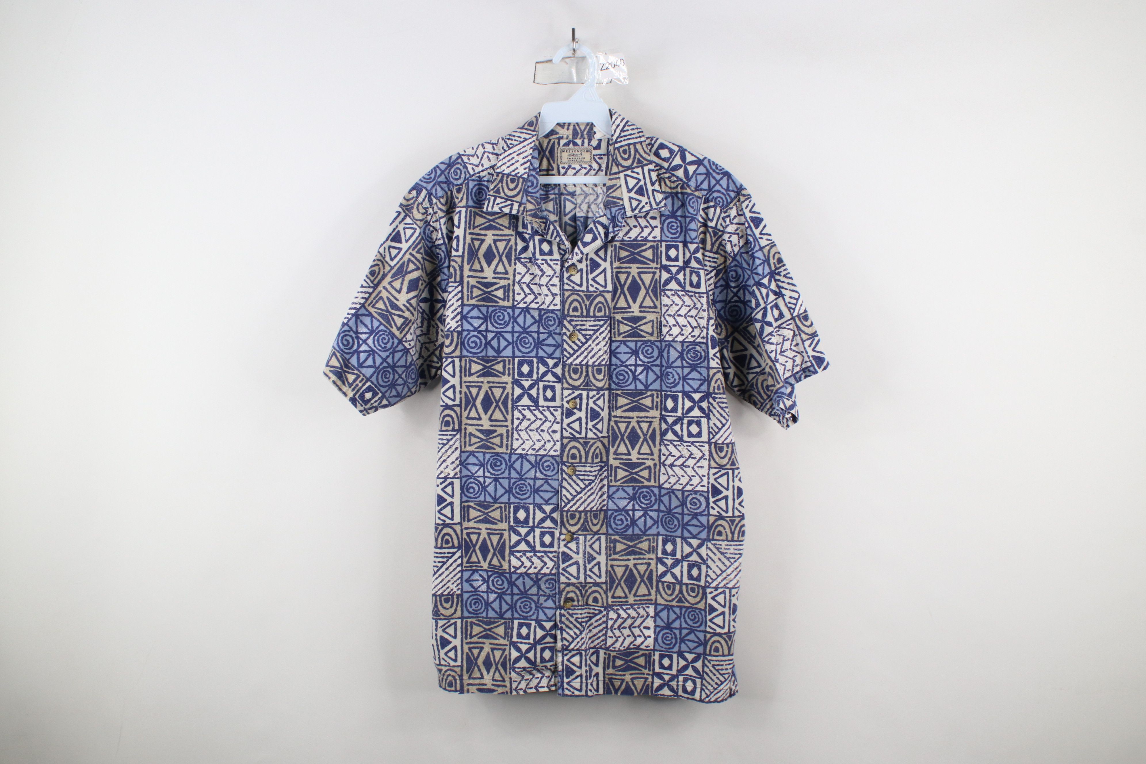 Vintage Vintage 90s Streetwear Abstract Hawaiian Luau Button Shirt Size US L / EU 52-54 / 3 - 1 Thumbnail