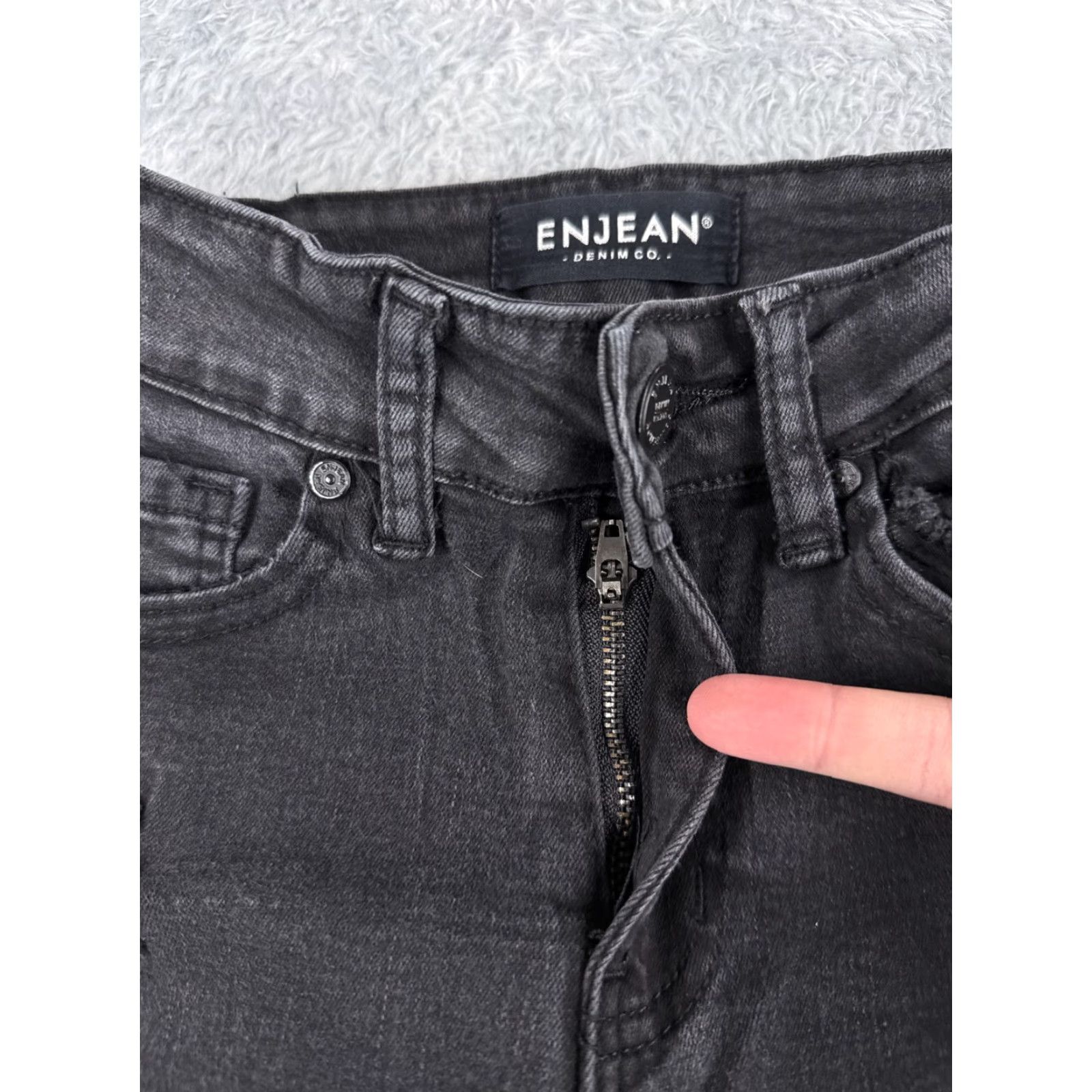 Vintage Black Jeans Womens 0 Denim Flared Distressed Cotton Blend 24x29 Size 25" / US 0 / IT 36 - 5 Thumbnail
