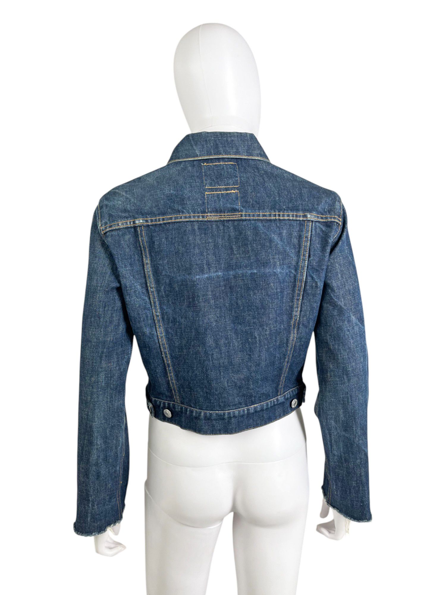 Helmut Lang 1990's Studded Cropped Denim Jacket Size M / US 6-8 / IT 42-44 - 3 Thumbnail