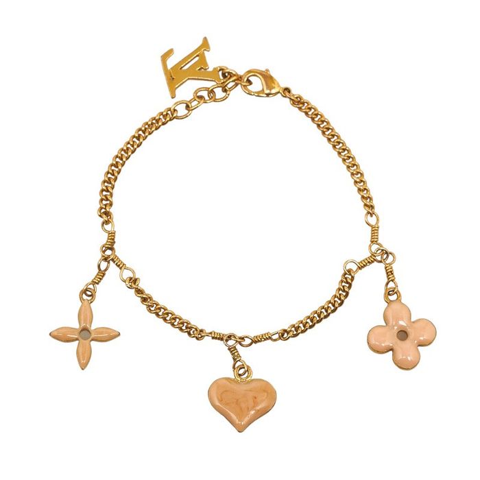 Louis Vuitton Sweet Monogram Bracelet Gold x Pastel Colors with Box