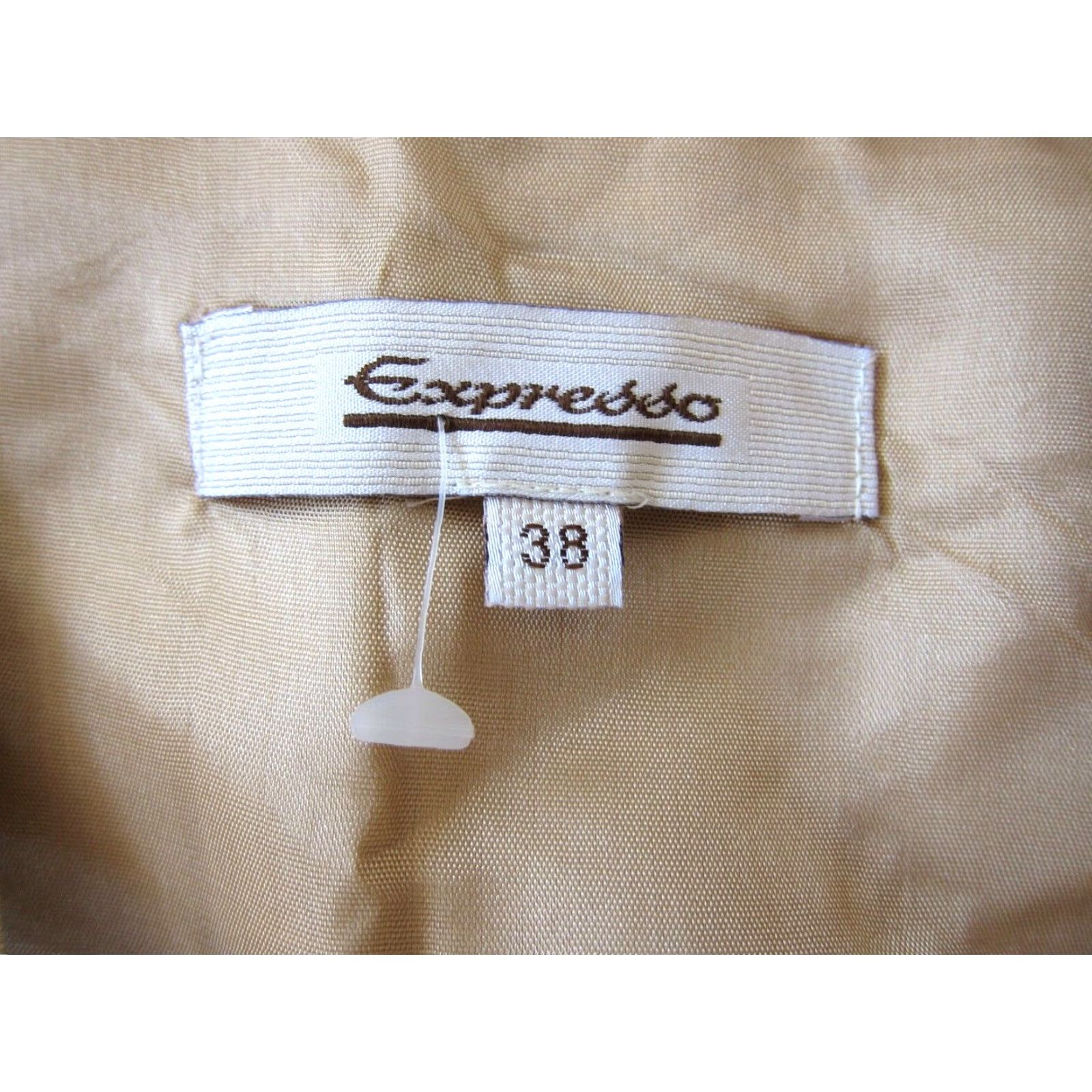 Express VINTAGE Expresso Brown Beige Rayon Embroidered Short Sheath Tank Sun Dress S-M Size 32" / US 10 / IT 46 - 4 Thumbnail