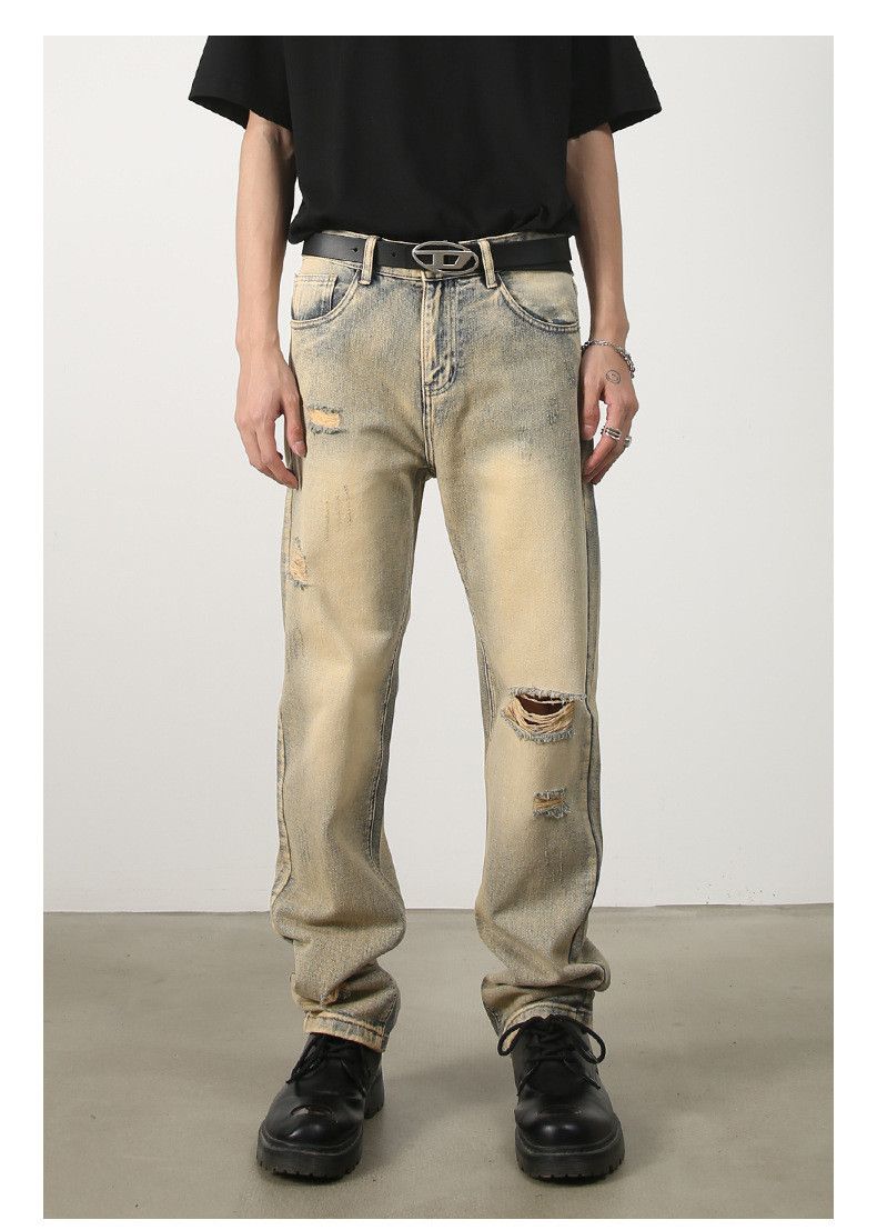 Japanese Brand × Jean Men's washed distressed loose straight-leg ripped jeans Size US 32 / EU 48 - 1 Thumbnail