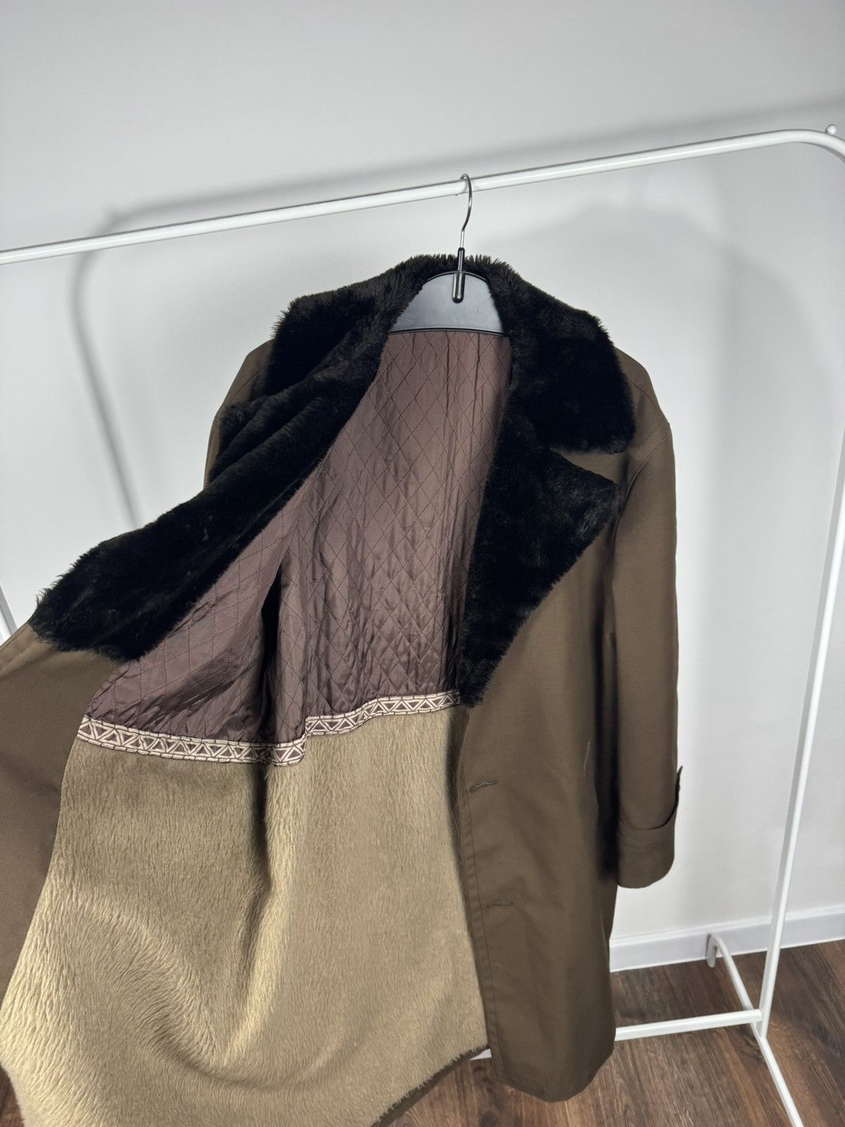 Other Vintage Brown Coat Faux Fur Collar Lined Winter Overcoat L Size US L / EU 52-54 / 3 - 7 Thumbnail