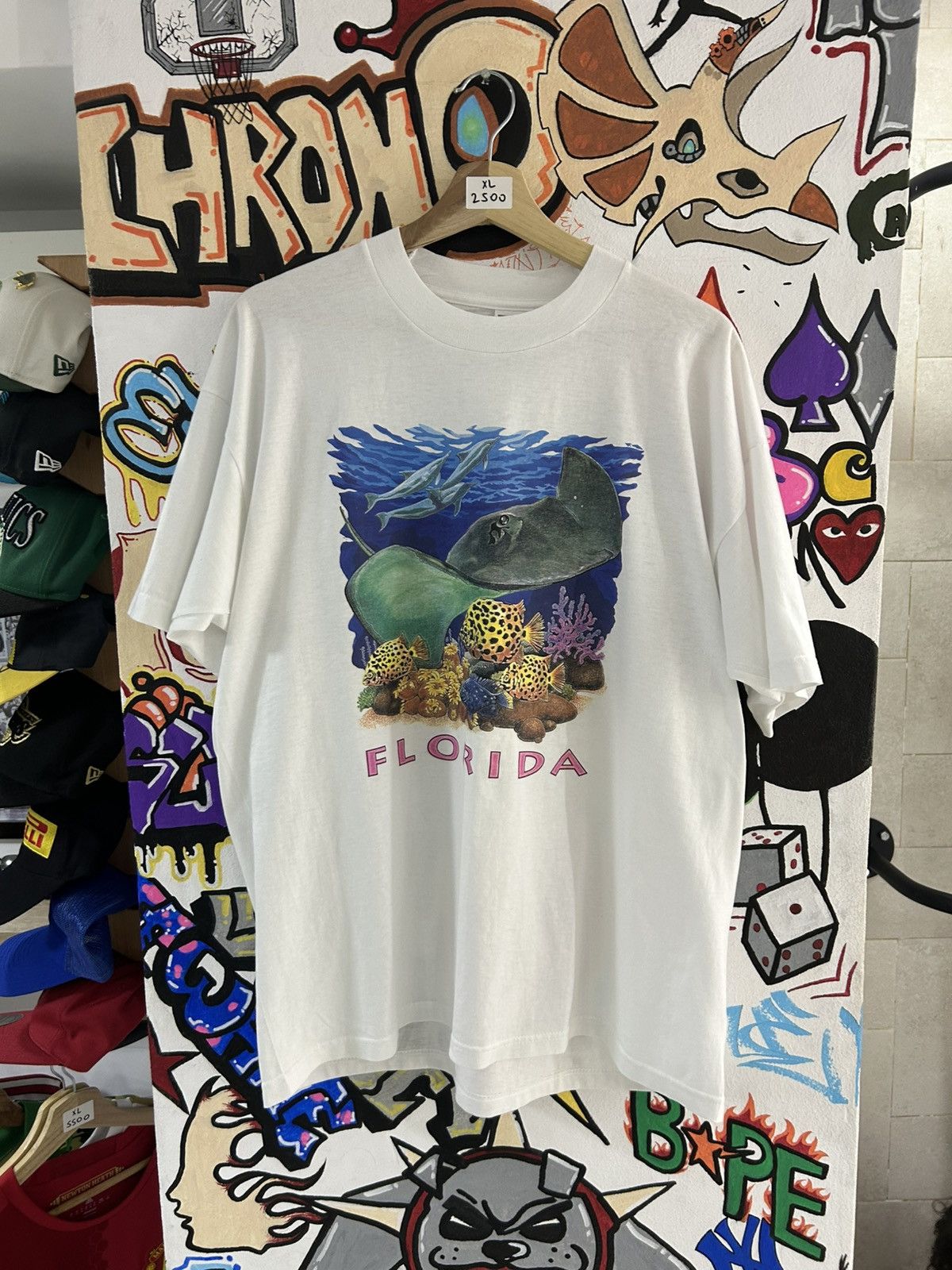 Vintage 90s Florida Ocean print Tee Size US XL / EU 56 / 4 - 1 Thumbnail