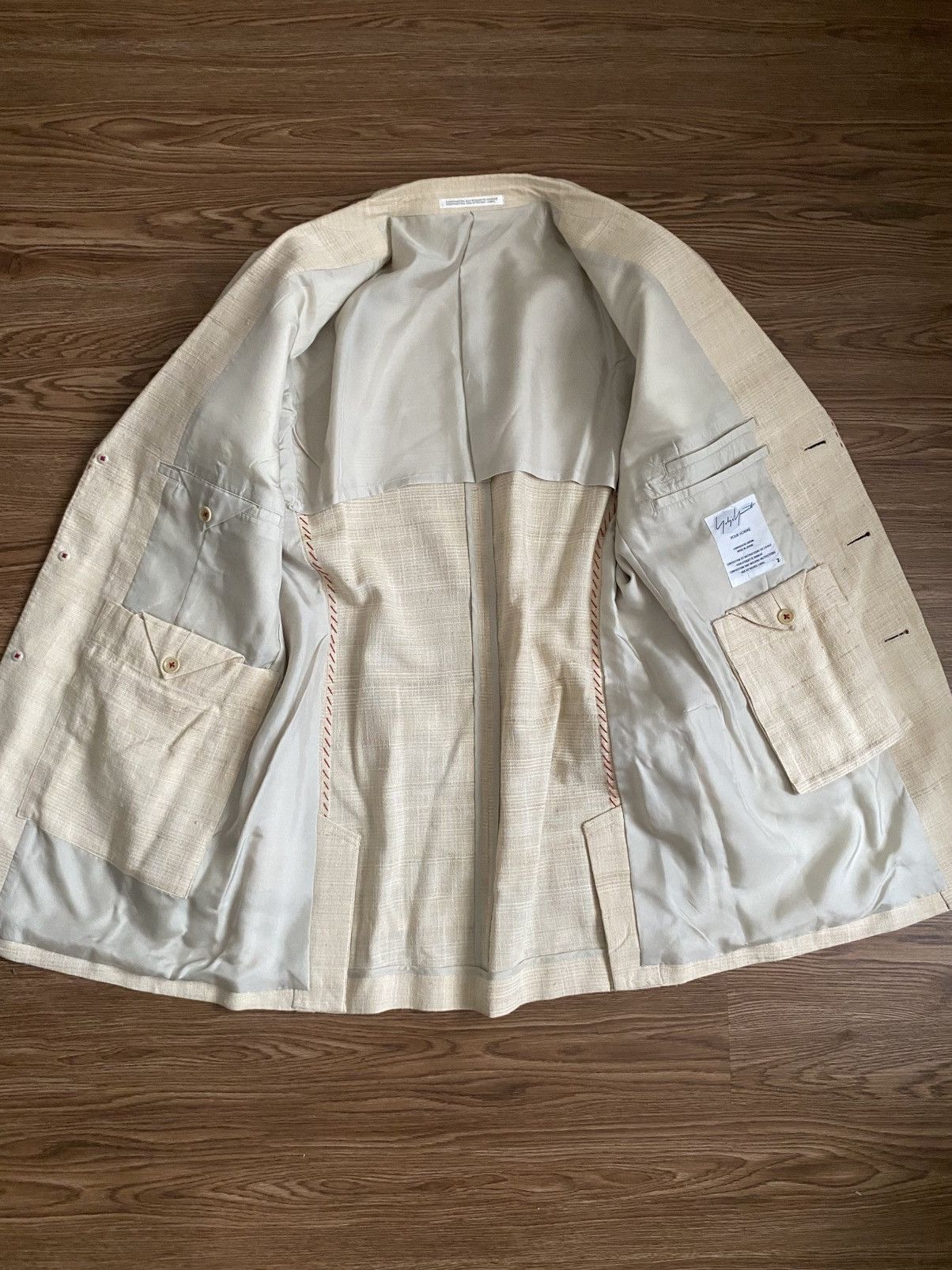 Yohji Yamamoto Yohji Yamamoto Pour Homme "DR.YY" Hand Stitch Jacket Size 42R - 11 Thumbnail