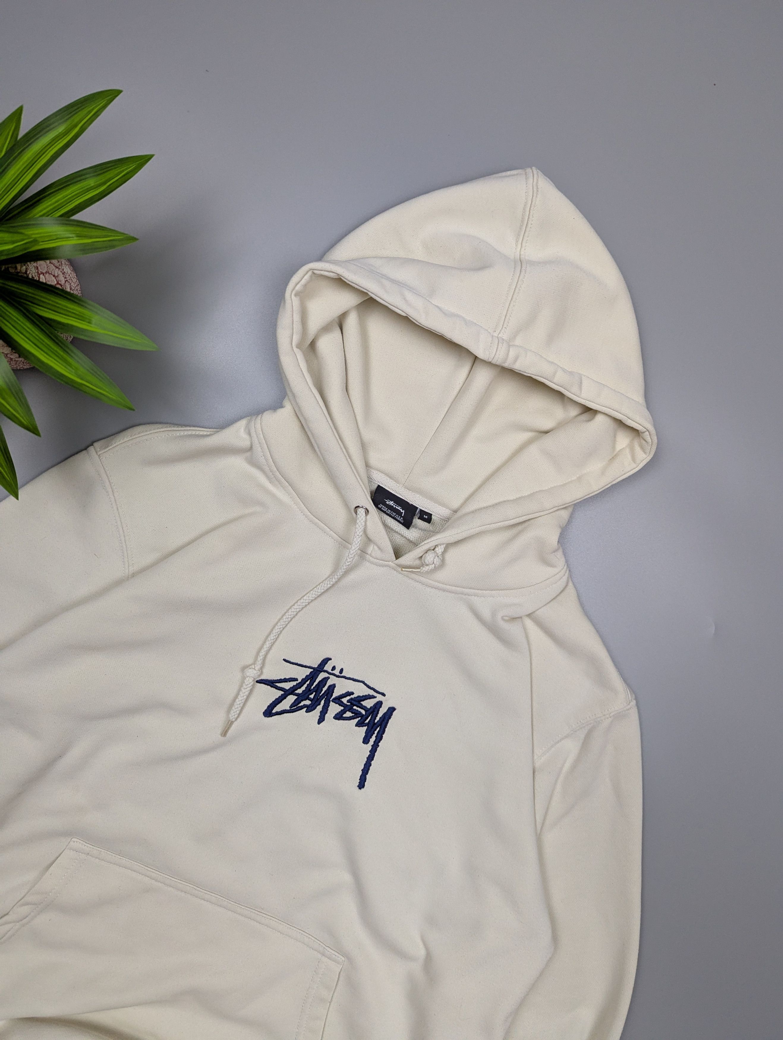 Stussy STUSSY Vintage Hoodie Men’s M Beige Loose Fit Size US M / EU 48-50 / 2 - 3 Thumbnail