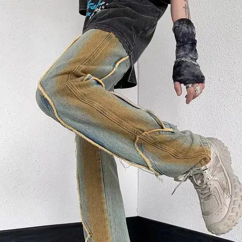 VIBE Retro high street loose washed distressed straight jeans Size US 34 / EU 50 - 6 Thumbnail