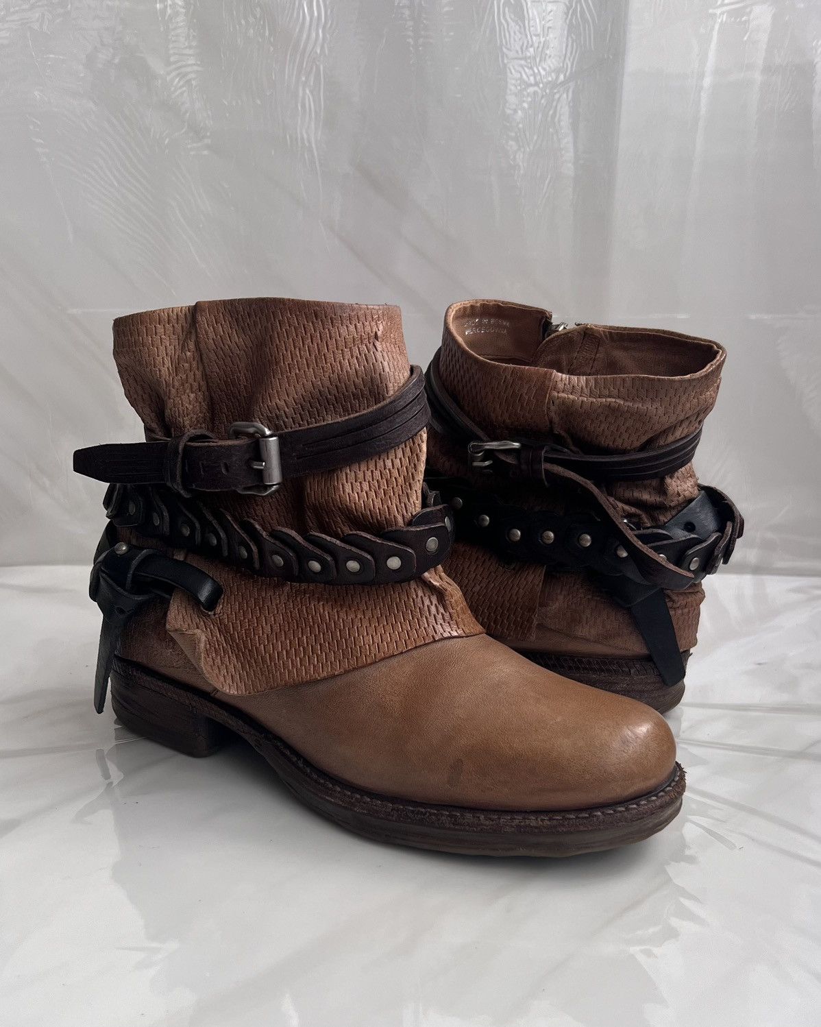 A.S.98 As 98 Airstep Zipper Boho Biker brown distressed boot Size US 8 / IT 38 - 13 Thumbnail