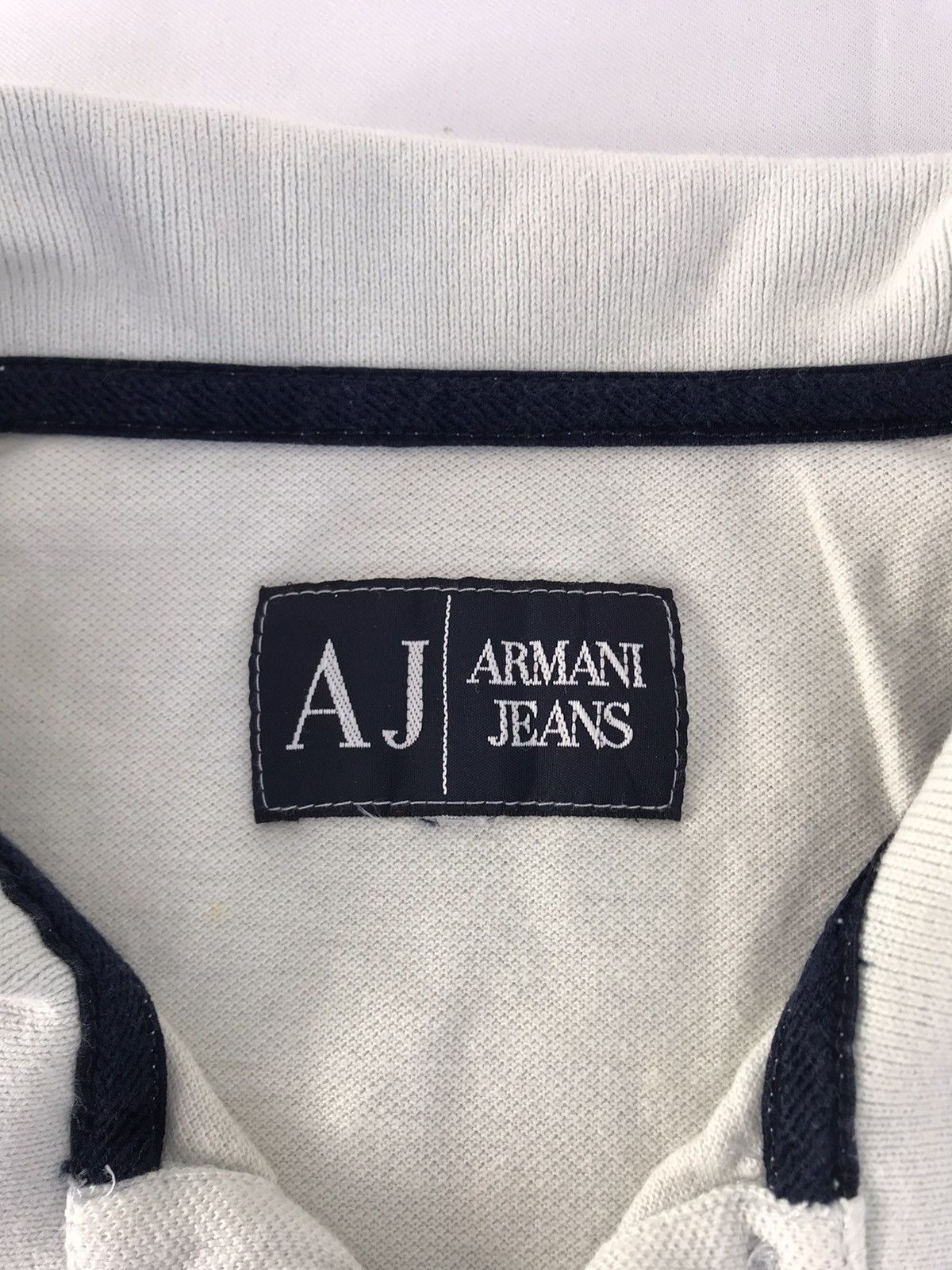 Armani × Designer Armani Jeans Big Logo Design Polo Tee T-shirt Size M / US 6-8 / IT 42-44 - 5 Thumbnail