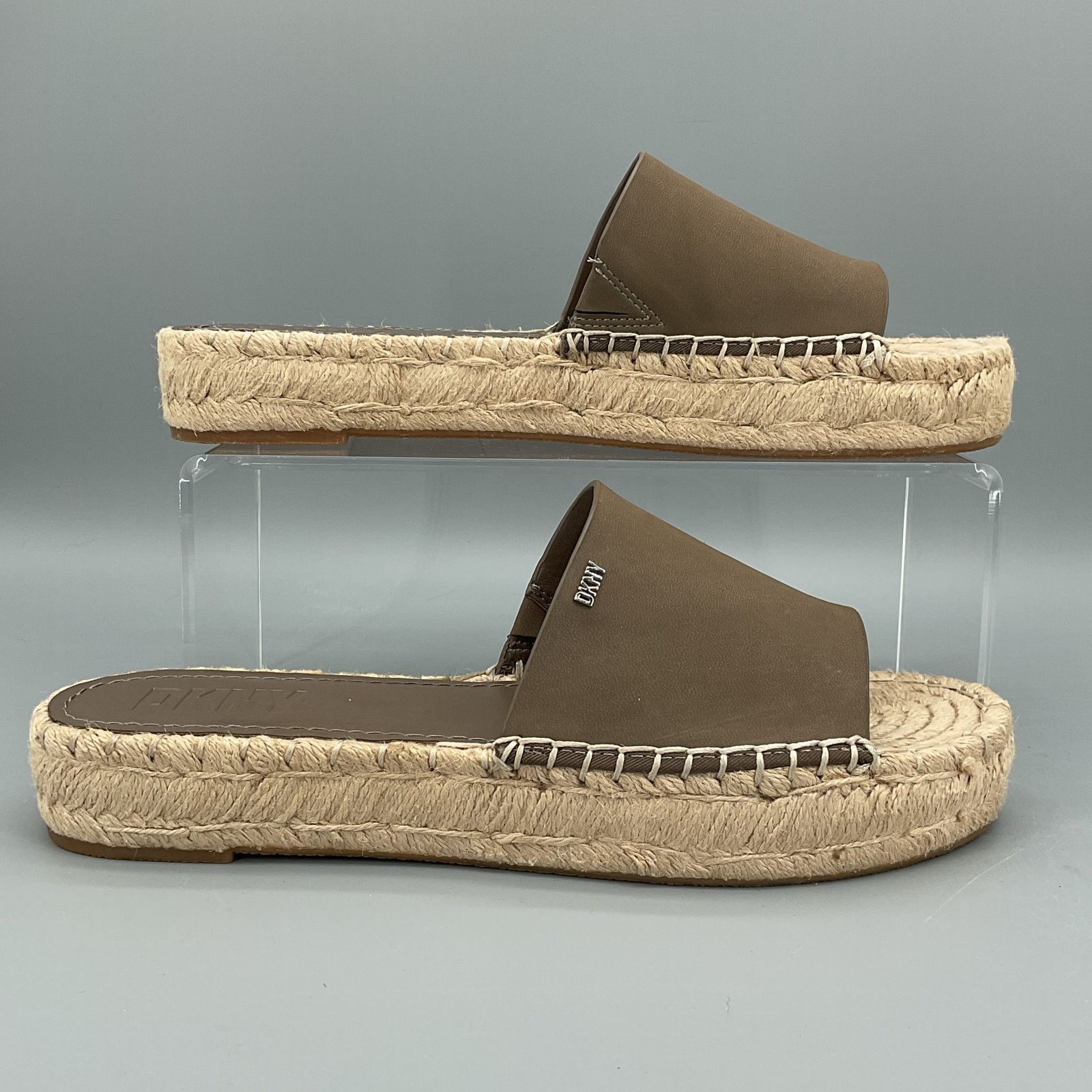 DKNY DKNY Women Camillo Espadrille Slide Sandals Brown Sz 10M Size US 10 / IT 40 - 1 Thumbnail