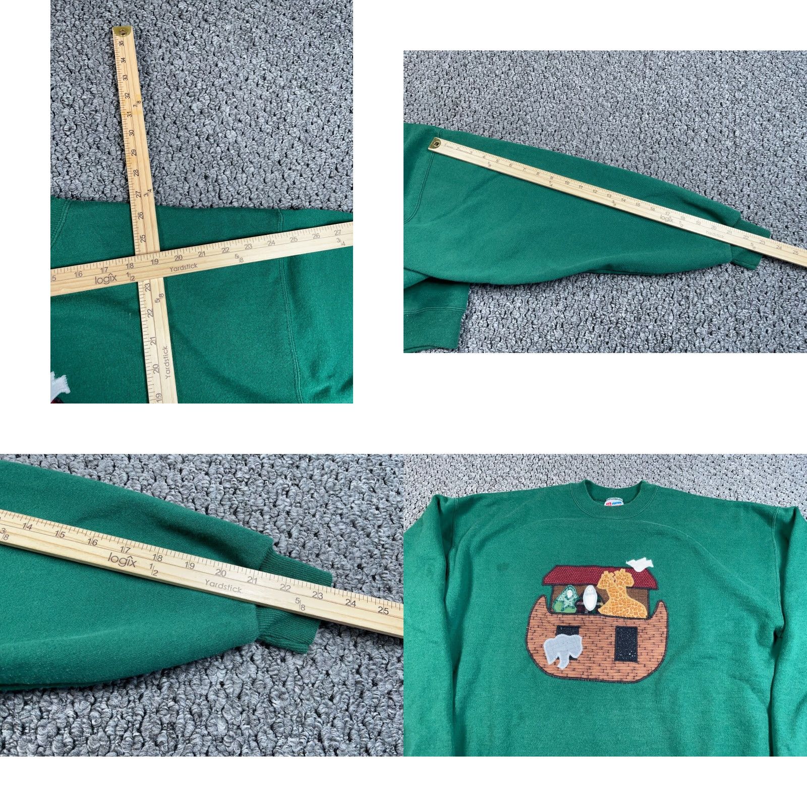 Hanes VINTAGE Hanes Sweatshirt Graphic Print Green 2XL Crew Neck Heavyweight Cotton-Polyester Fall Winter Mens Mens 90s Retro Size US XXL / EU 58 / 5 - 8 Thumbnail