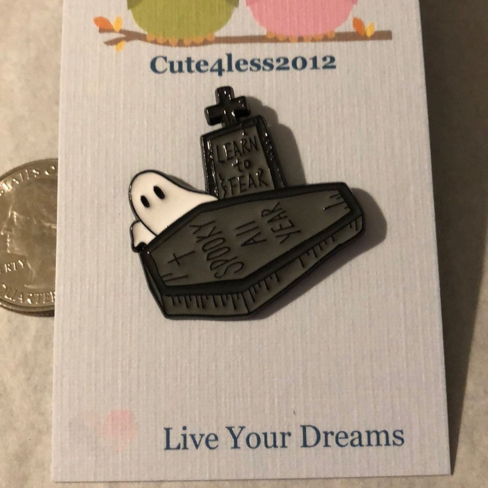 Other Learn Fear Spooky All Year Halloween Pin Brooch Size ONE SIZE - 1 Thumbnail