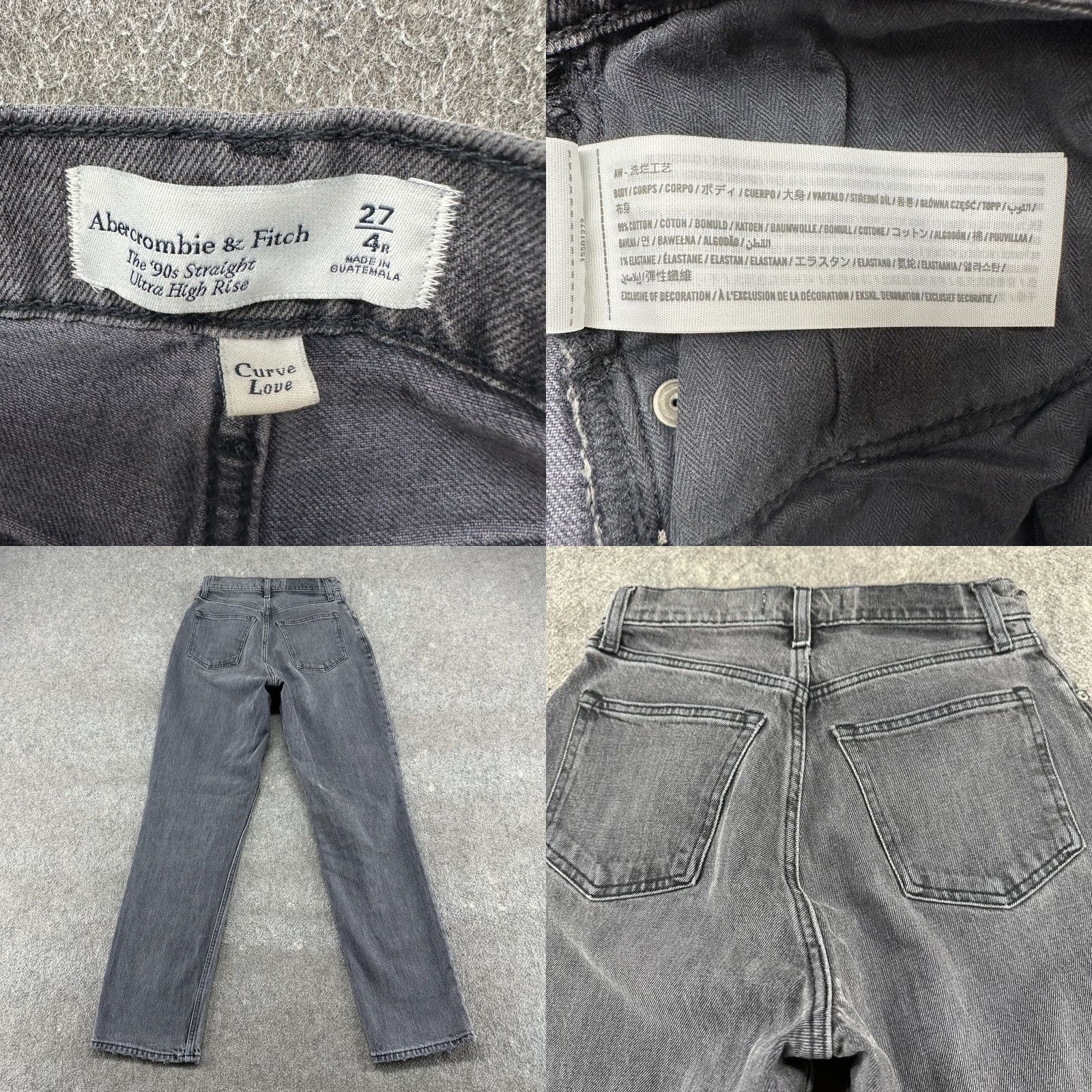 Abercrombie & Fitch Abercrombie & Fitch Jeans Womens 27 Black 90s Vintage Straight High Rise Size 27" / US 4 / IT 40 - 8 Thumbnail