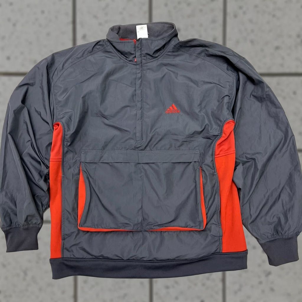Adidas Vintage Adidas Fleece Anorak Jacket Sweatshirt Men's Size L Gray Size US L / EU 52-54 / 3 - 1 Thumbnail
