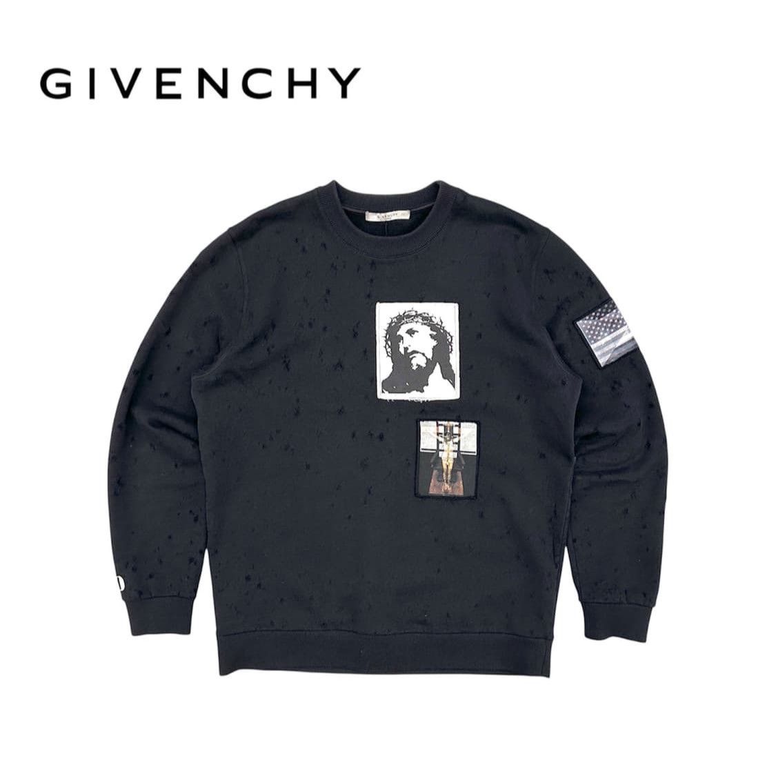 Givenchy Givenchy Runway Limited Distressed Jesus Patch Sweatshirt Size US L / EU 52-54 / 3 - 1 Thumbnail