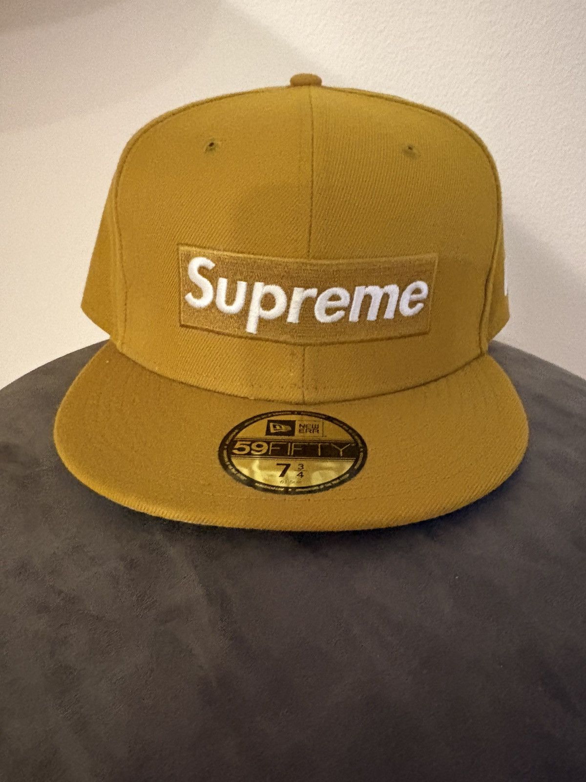 New Era × Supreme Supreme Leather Box Logo New Era Hat | Grailed