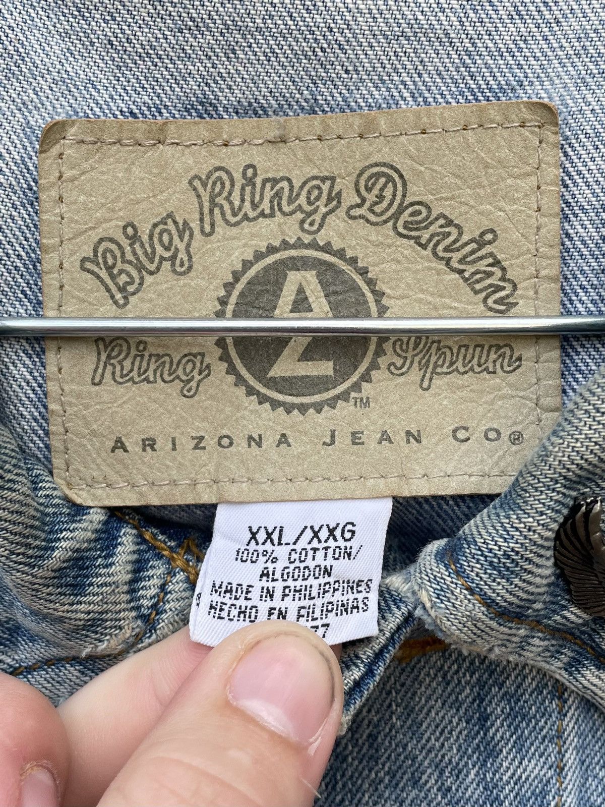 Arizona Jean Co. Vintage 90s Arizona Jeans Big Ring Denim Vest W Motorcycle Size US XXL / EU 58 / 5 - 2 Thumbnail