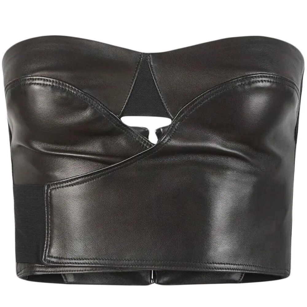 Rta NWT New $495 RtA Rangi Leather Corset Black Top Size 4 Size S / US 4 / IT 40 - 3 Thumbnail