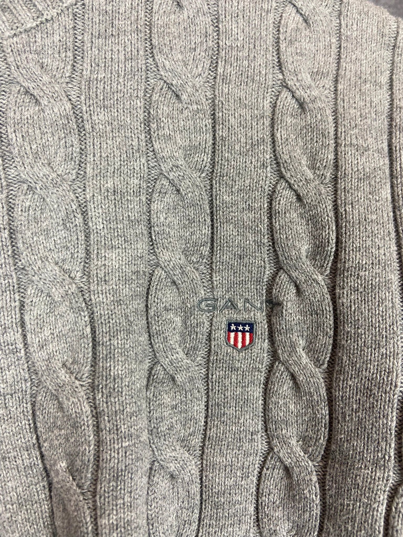 Gant Gant Grey Cable Knit Sweater M | Classic Preppy Fit Size US M / EU 48-50 / 2 - 2 Thumbnail