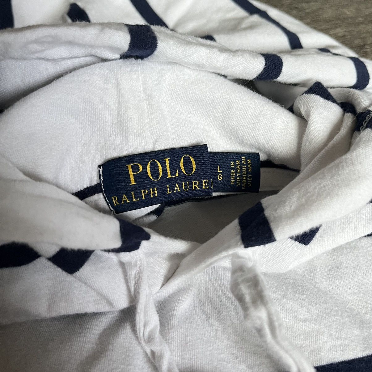 Polo Ralph Lauren Vintage Polo Ralph Lauren Striped Small Basic Logo Hoodie Size US L / EU 52-54 / 3 - 4 Thumbnail